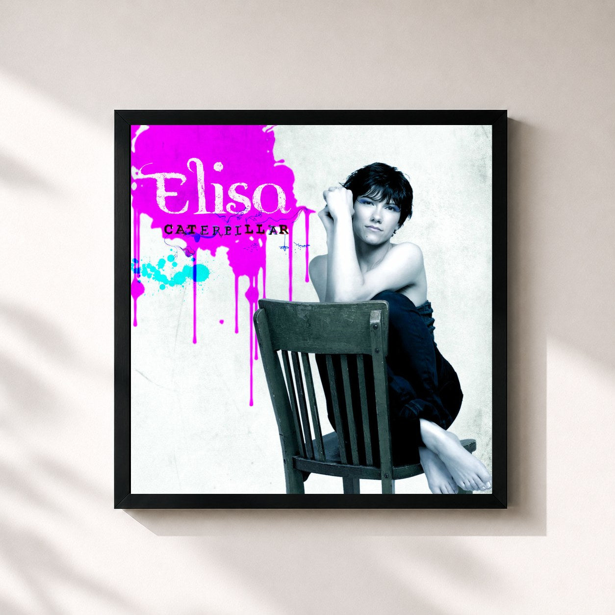 #noir Tableau carré de l'album Caterpillar - iTunes Version de Elisa, cadre noir 32x32 cm