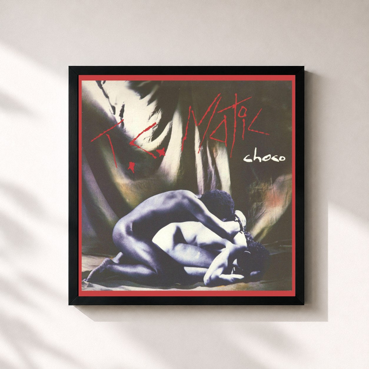 #noir Tableau carré de l'album Choco de TC Matic, cadre noir 32x32 cm