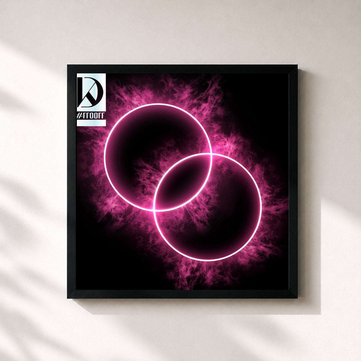 #noir Tableau carré de l'album MAGENTA de KANGDANIEL, cadre noir 32x32 cm