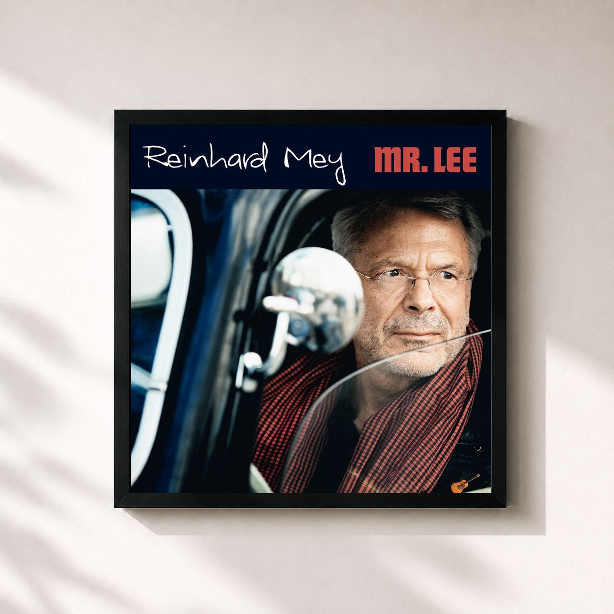 #noir Tableau carré de l'album Mr. Lee de Reinhard Mey, cadre noir 32x32 cm