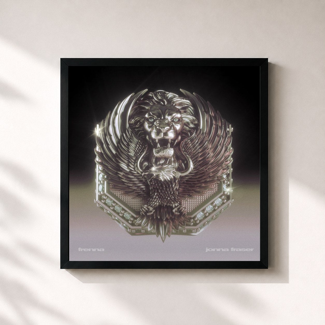 #noir Tableau carré de l'album Championships de Frenna, cadre noir 32x32 cm