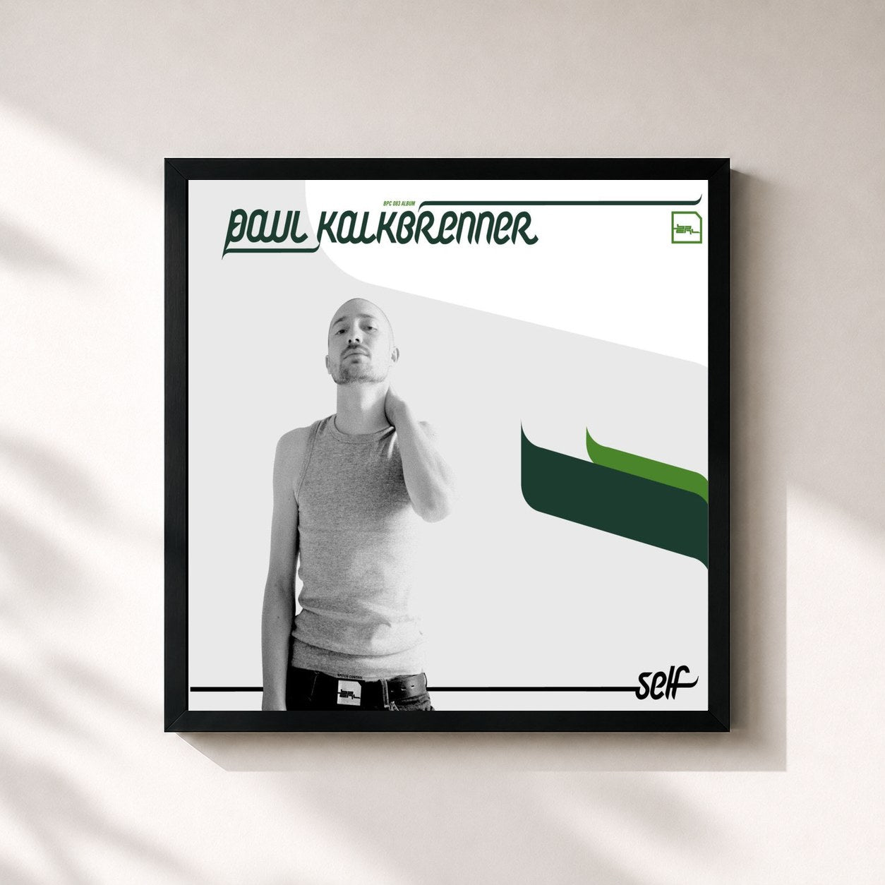 #noir Tableau carré de l'album Self de Paul Kalkbrenner, cadre noir 32x32 cm