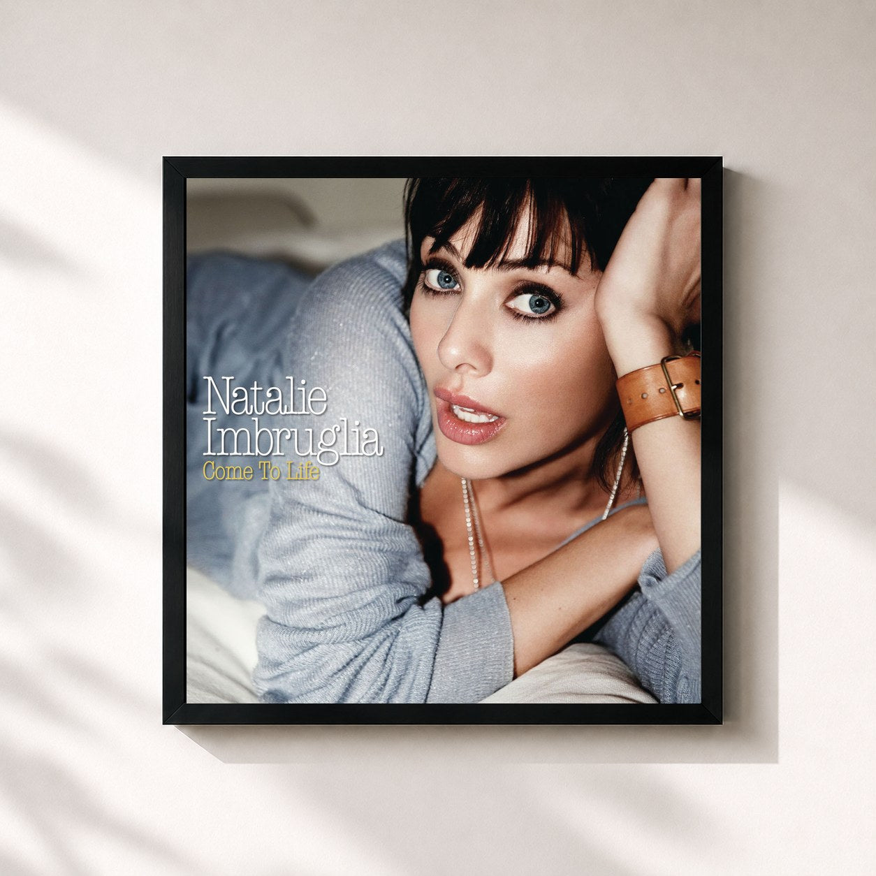 #noir Tableau carré de l'album Come To Life de Natalie Imbruglia, cadre noir 32x32 cm