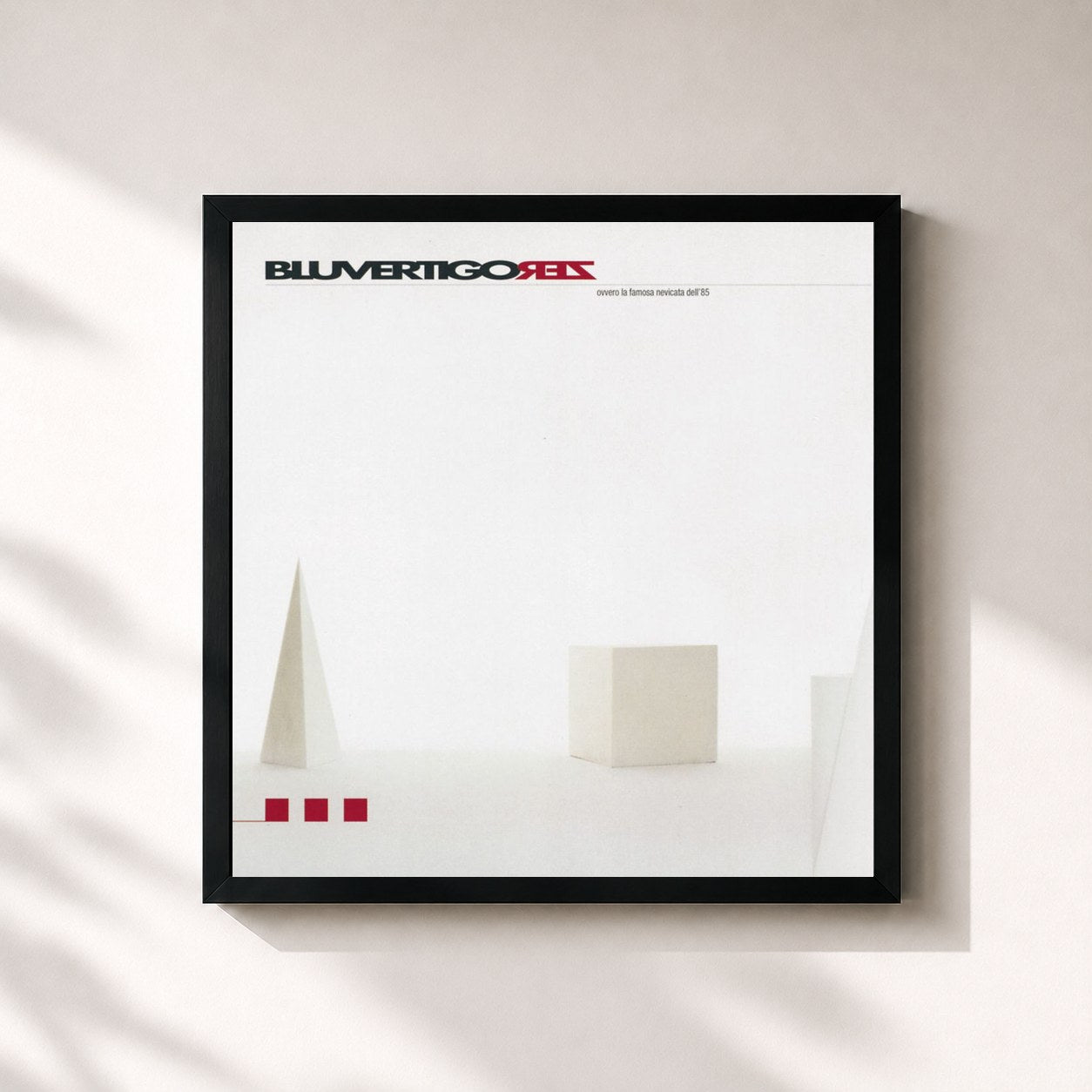 #noir Tableau carré de l'album Zero de Bluvertigo, cadre noir 32x32 cm