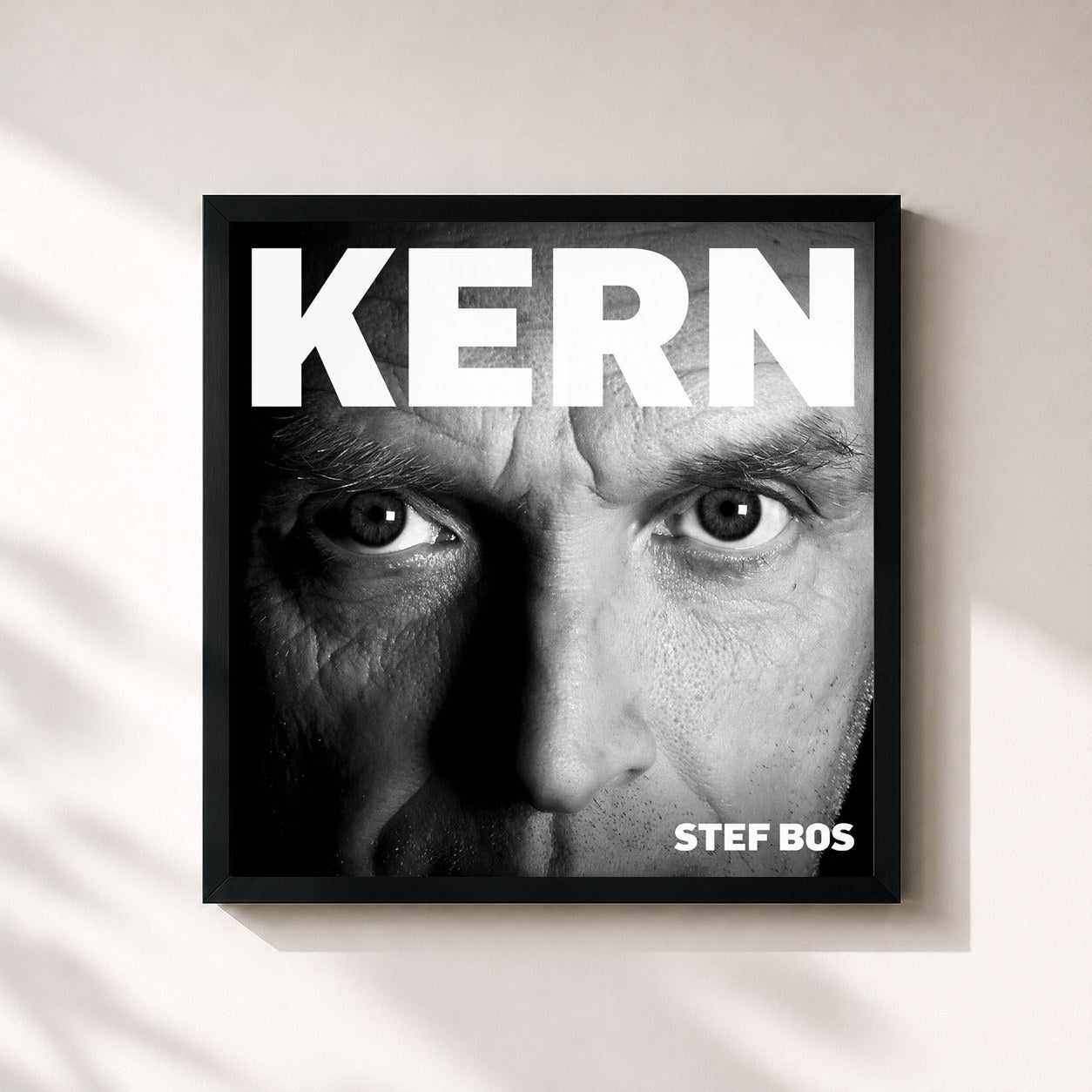 #noir Tableau carré de l'album Kern de Stef Bos, cadre noir 32x32 cm