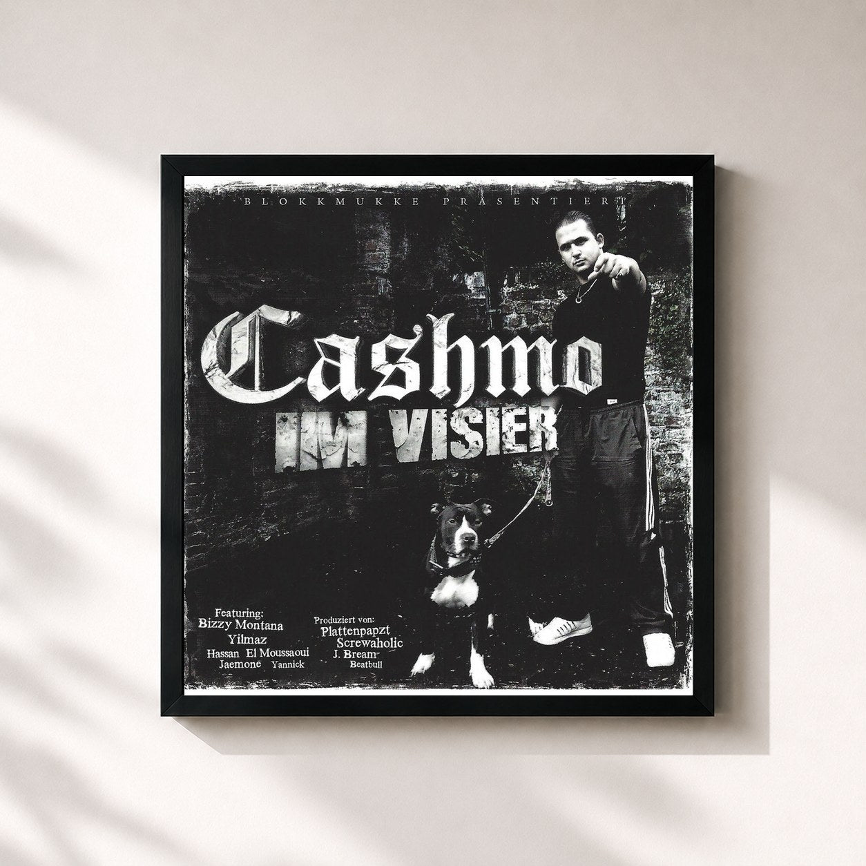 #noir Tableau carré de l'album Im Visier de Cashmo, cadre noir 32x32 cm