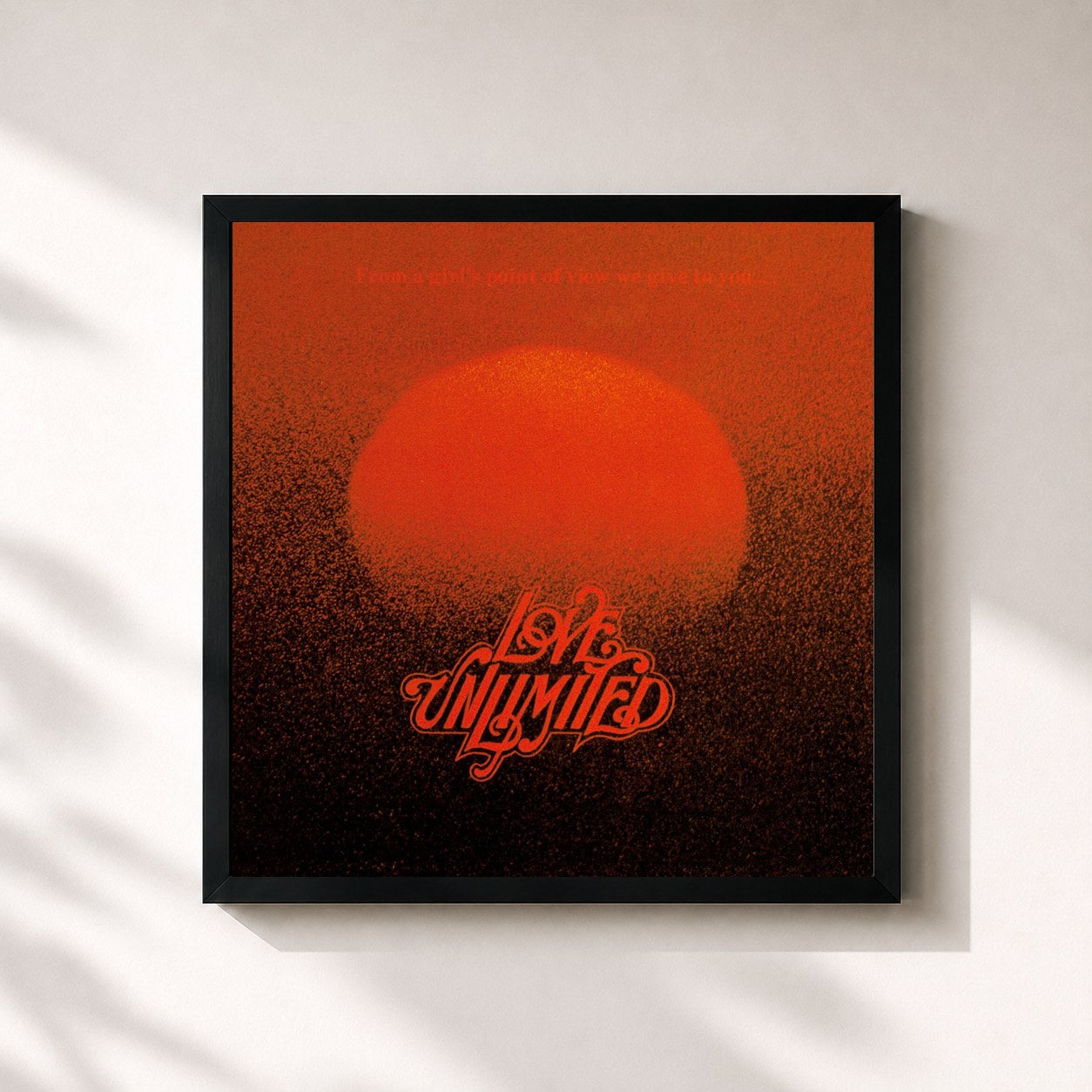 #noir Tableau carré de l'album Love Unlimited de Love Unlimited, cadre noir 32x32 cm