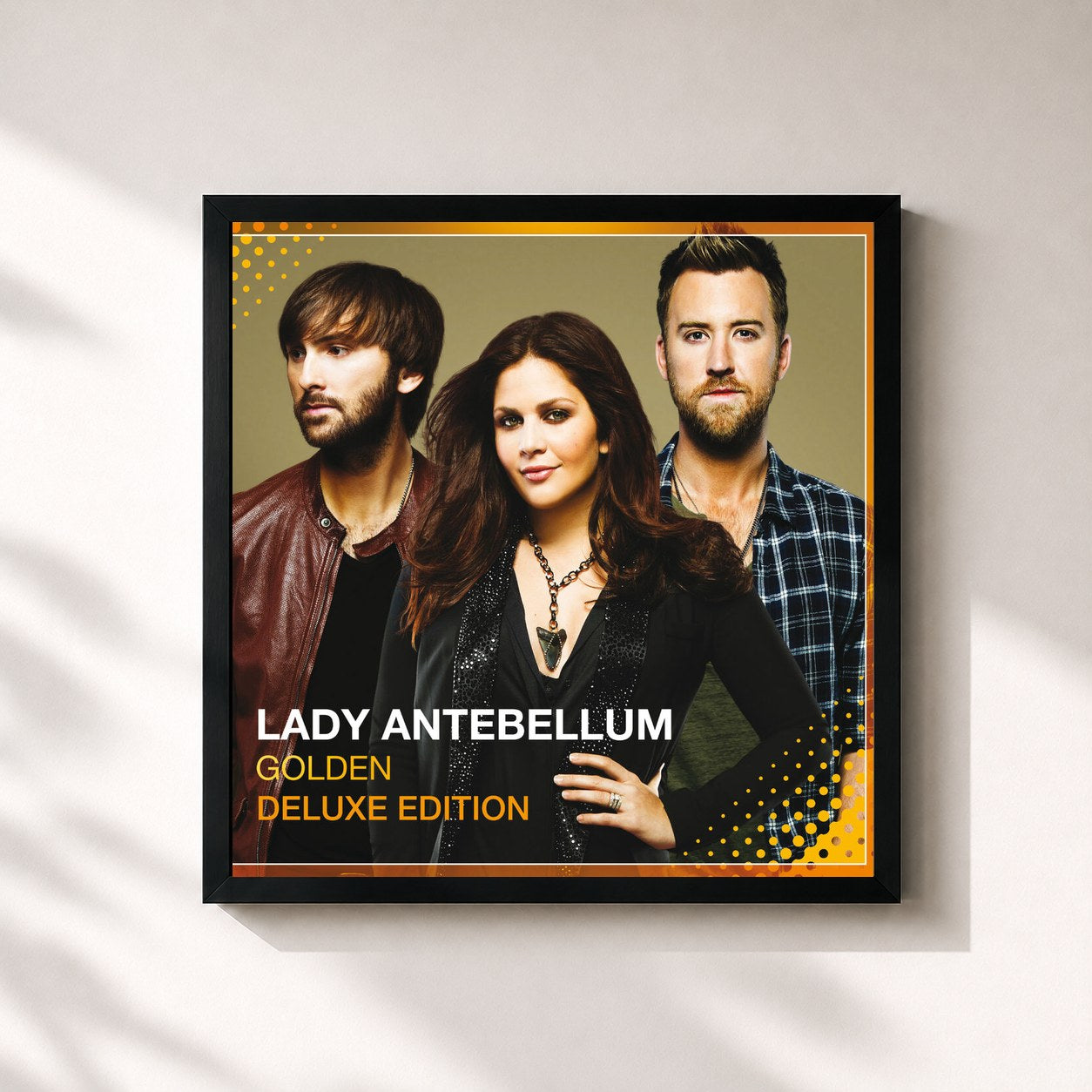 #noir Tableau carré de l'album Golden (Deluxe Edition) de Lady A, cadre noir 32x32 cm