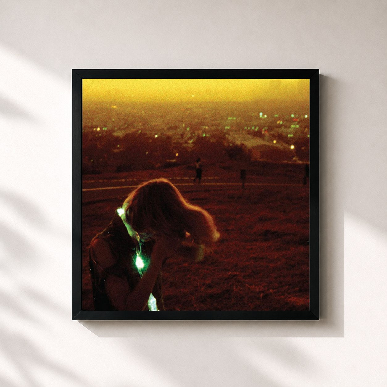 #noir Tableau carré de l'album Era Extraña de Neon Indian, cadre noir 32x32 cm