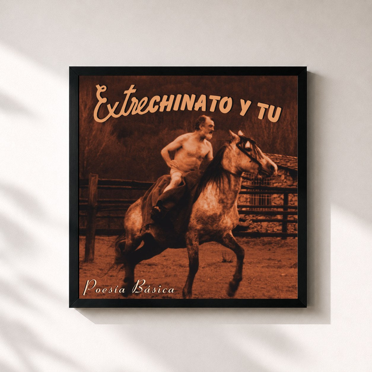 #noir Tableau carré de l'album Poesía Básica de Extrechinato y tú, cadre noir 32x32 cm