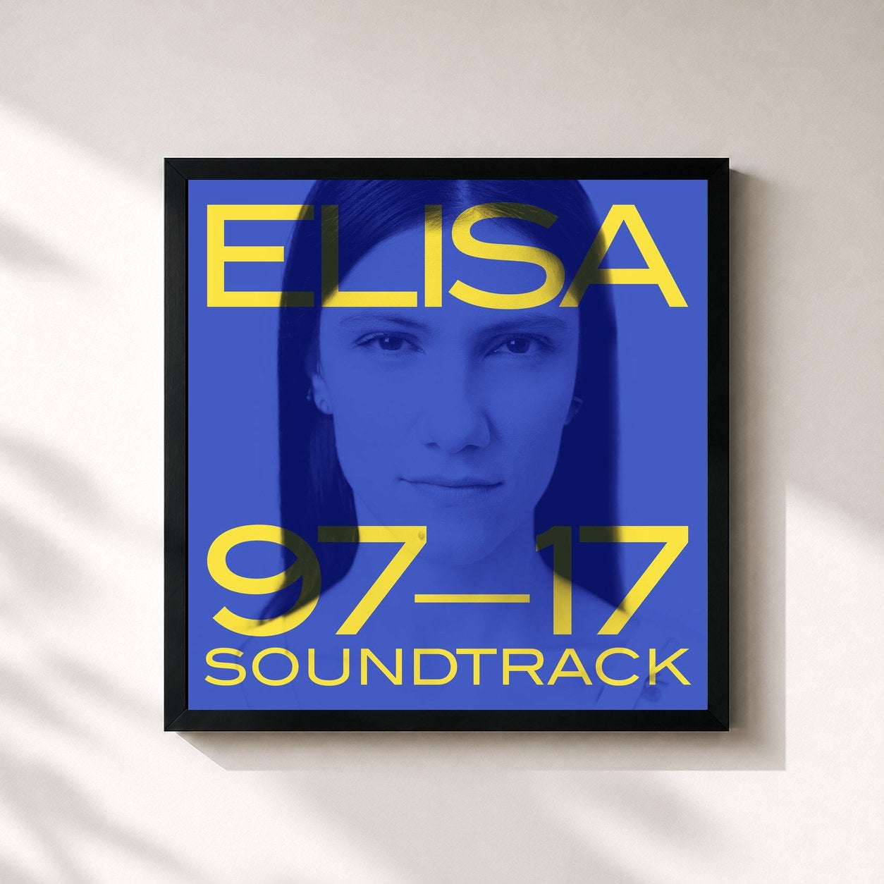 #noir Tableau carré de l'album Soundtrack '97 - '17 de Elisa, cadre noir 32x32 cm