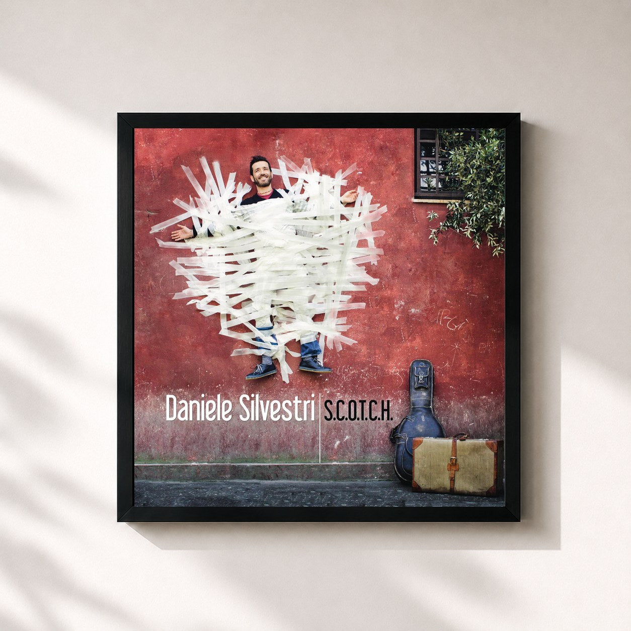 #noir Tableau carré de l'album S.C.O.T.C.H. Ultra Resistant Edition de Daniele Silvestri, cadre noir 32x32 cm