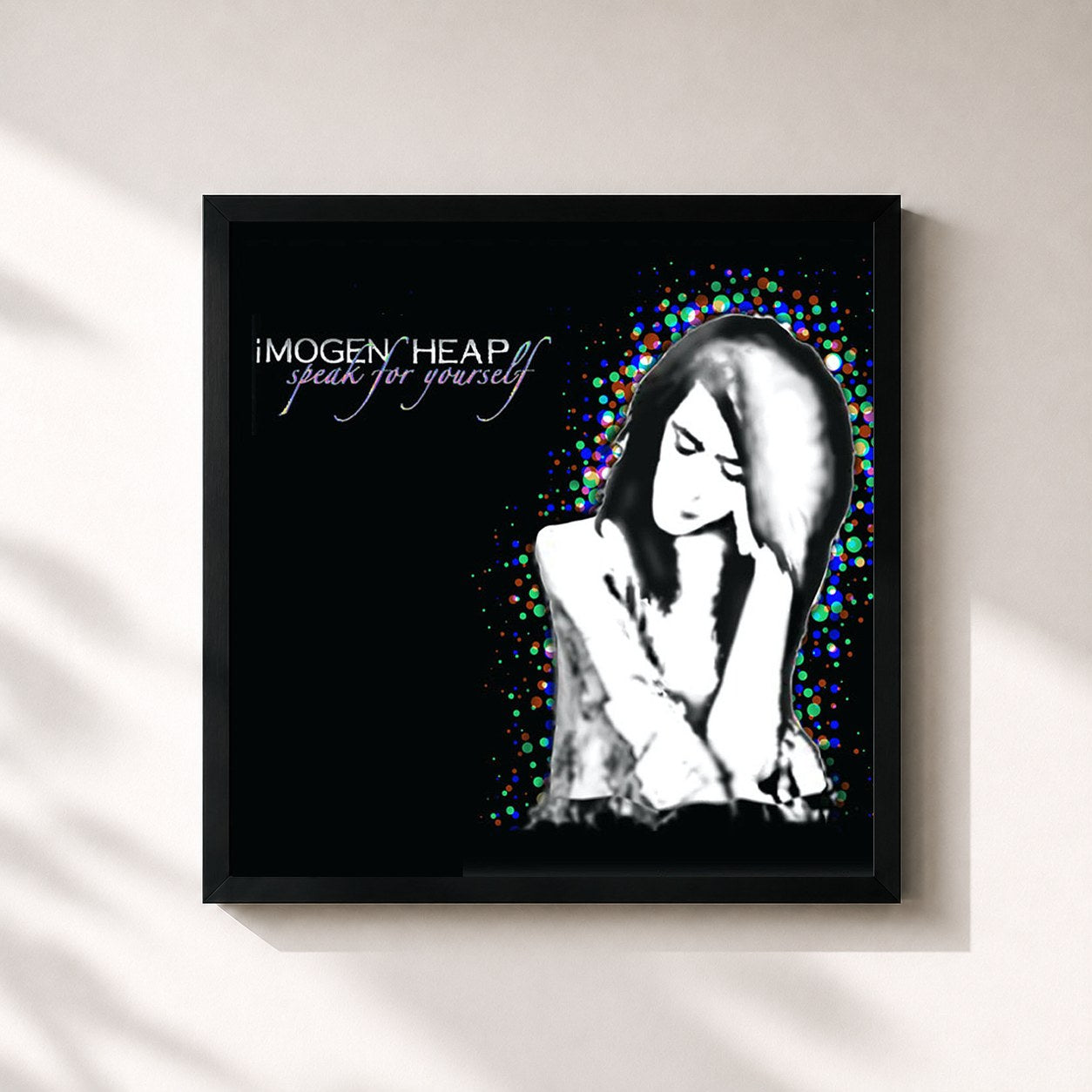 #noir Tableau carré de l'album Speak for Yourself (Deluxe Version) de Imogen Heap, cadre noir 32x32 cm