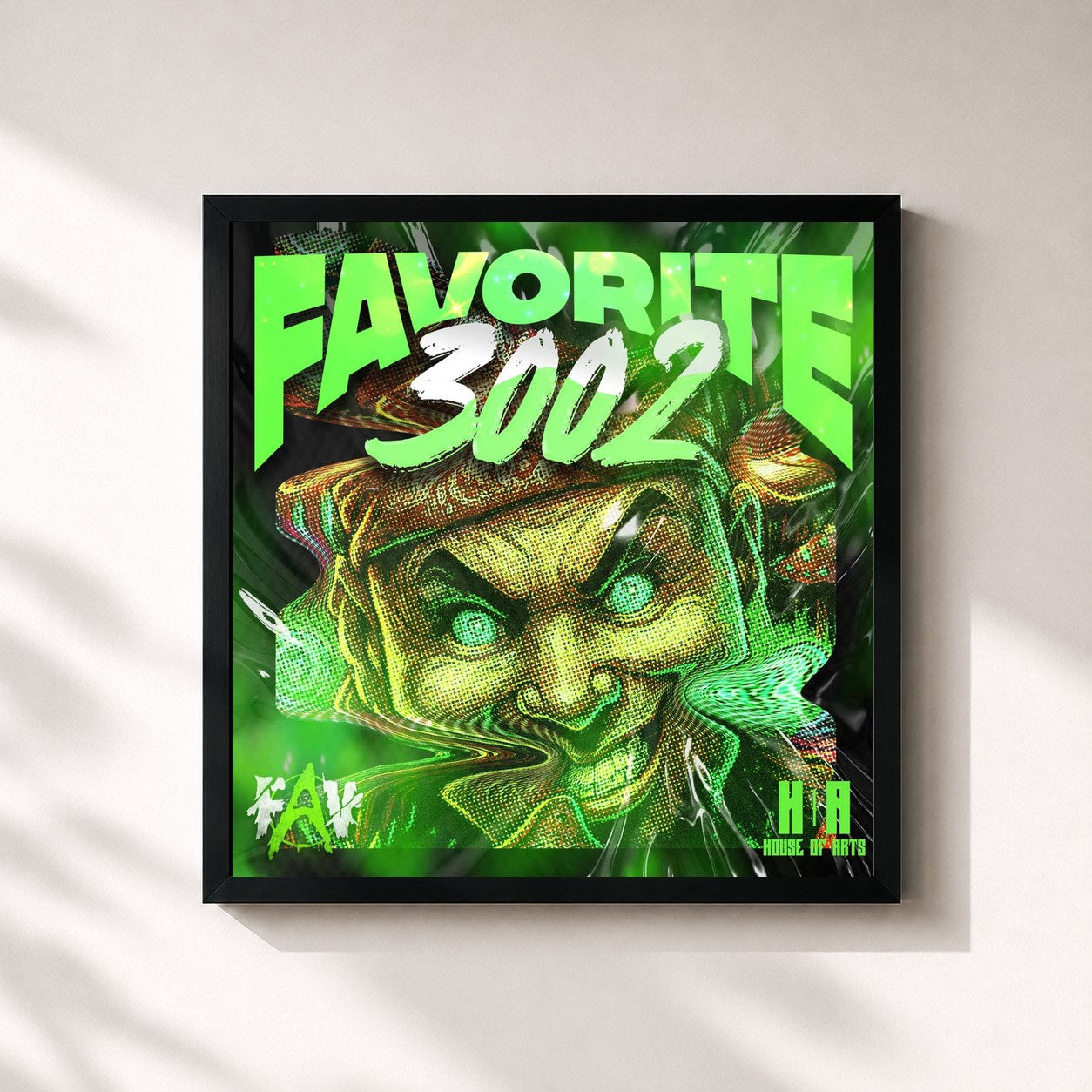 #noir Tableau carré de l'album 3002 de Favorite, cadre noir 32x32 cm