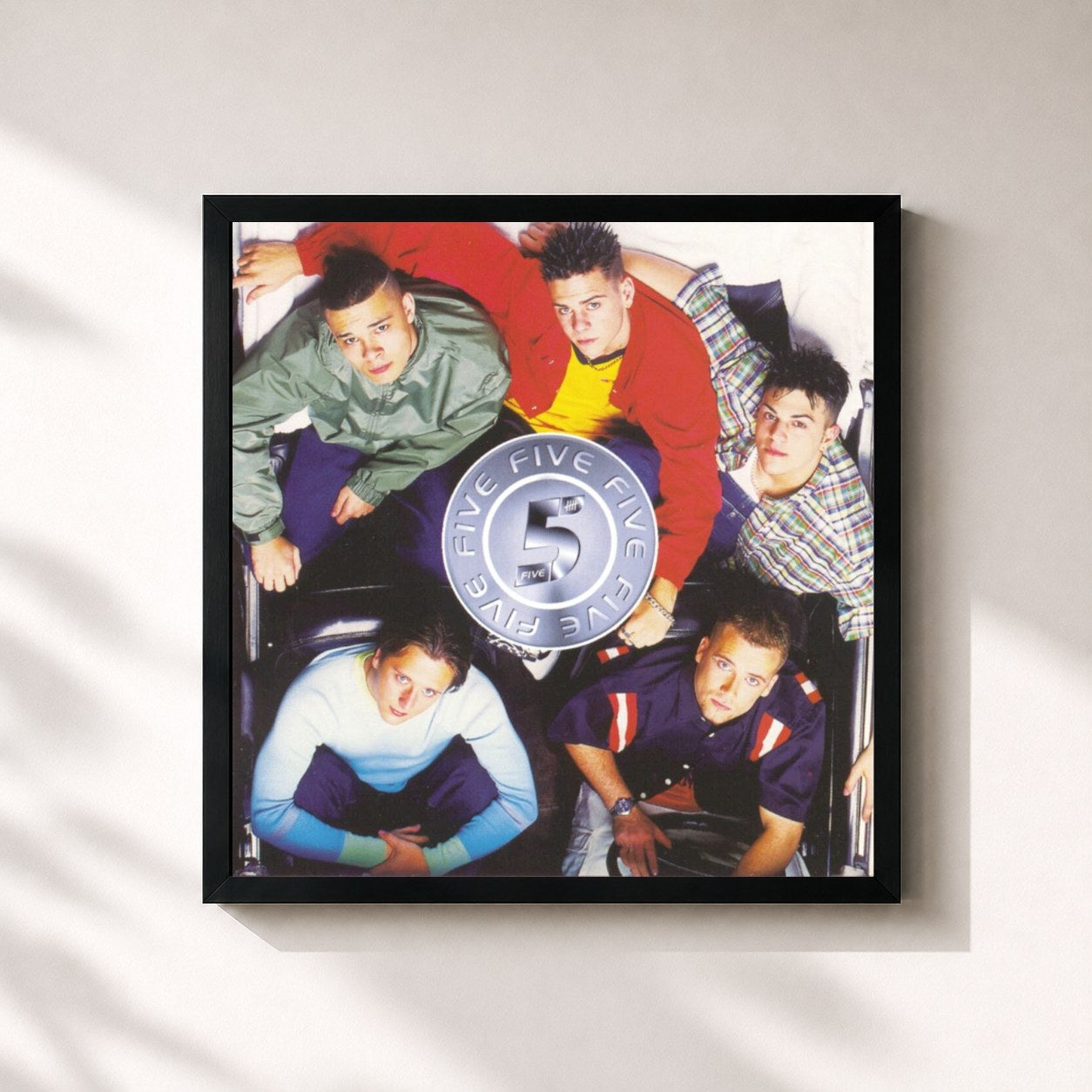 #noir Tableau carré de l'album Five - US Version de Five, cadre noir 32x32 cm