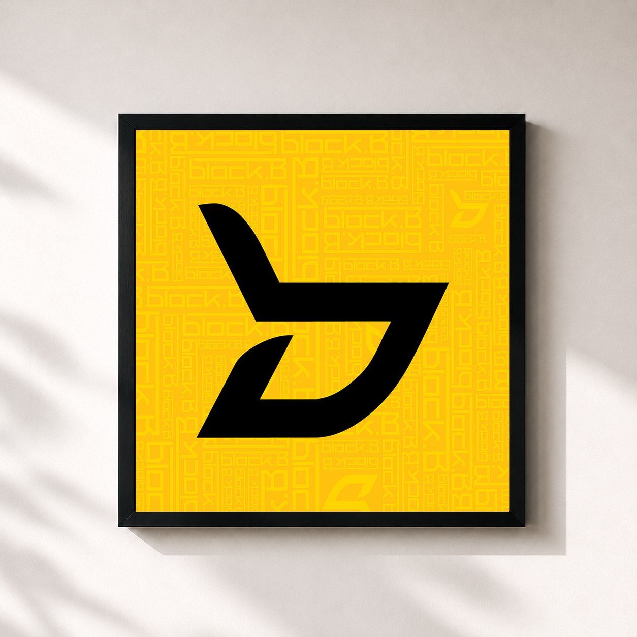 #noir Tableau carré de l'album ‘Welcome to the BLOCK’ Repackage de Block B, cadre noir 32x32 cm