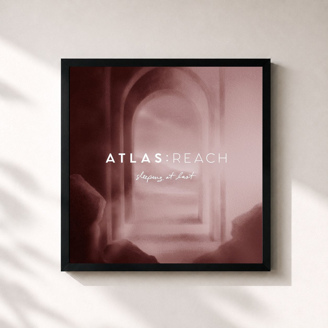 #noir Tableau carré de l'album Atlas: Reach de Sleeping At Last, cadre noir 32x32 cm