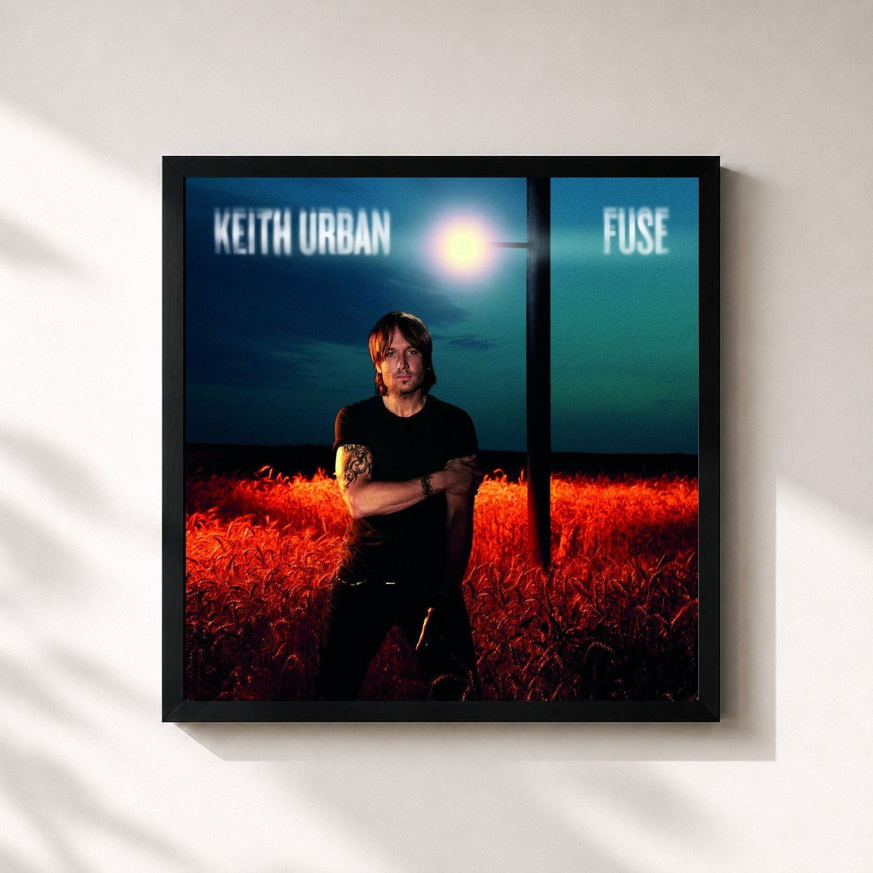 #noir Tableau carré de l'album Fuse (Deluxe) de Keith Urban, cadre noir 32x32 cm
