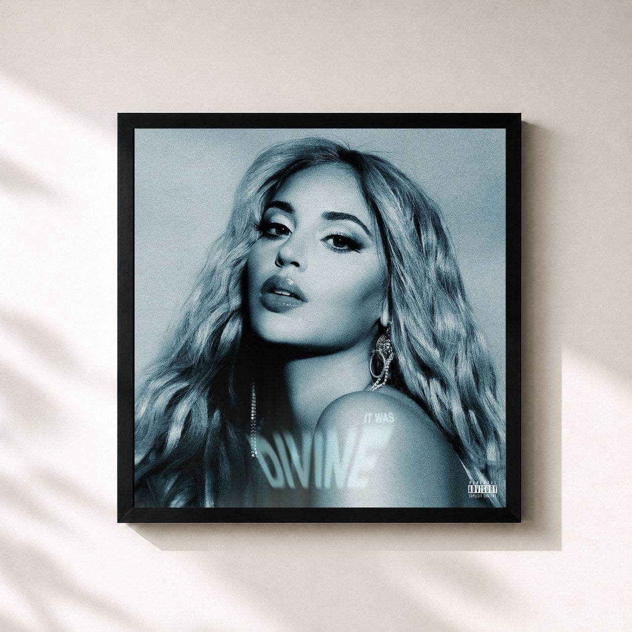 #noir Tableau carré de l'album It Was Divine de Alina Baraz, cadre noir 32x32 cm