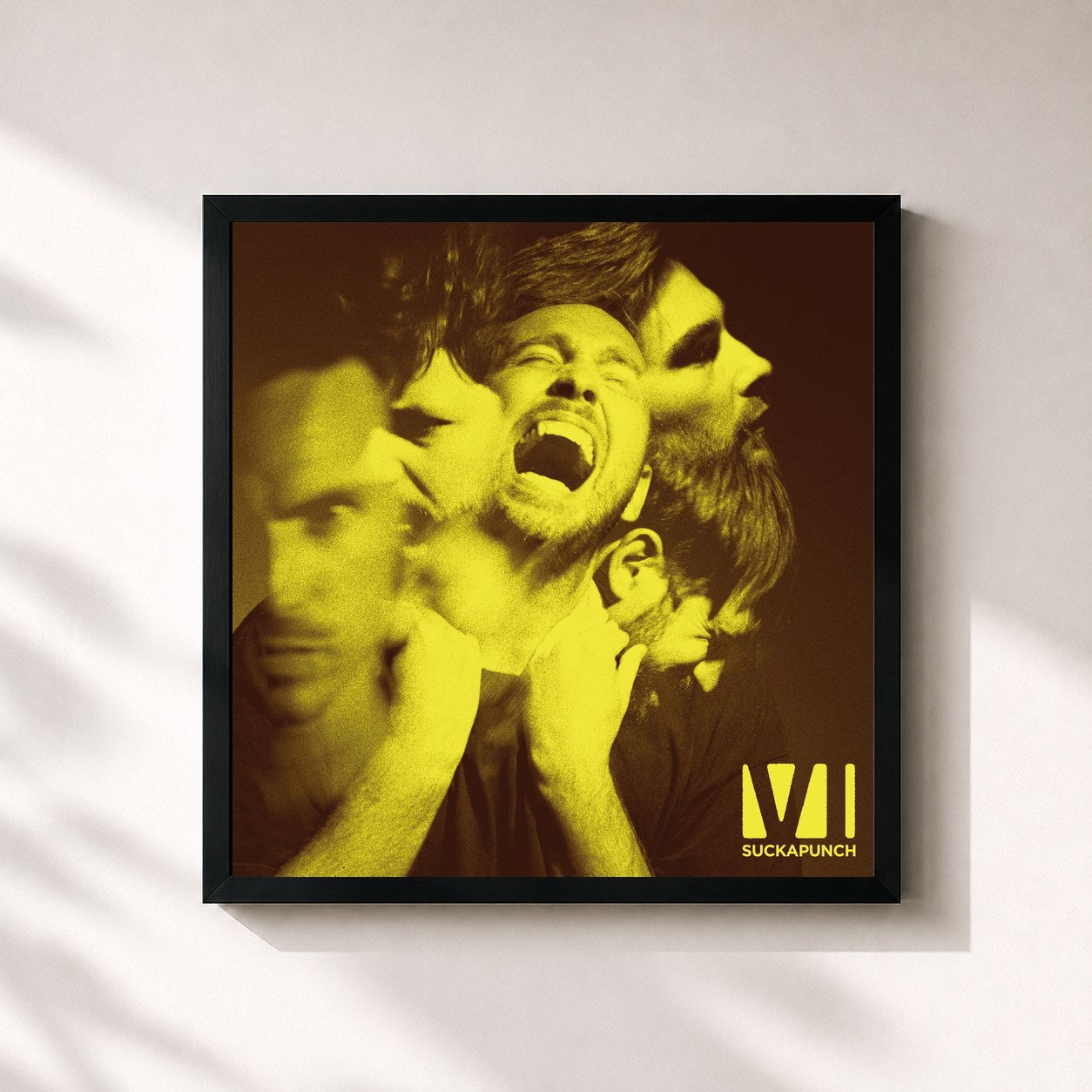 #noir Tableau carré de l'album SUCKAPUNCH de You Me At Six, cadre noir 32x32 cm