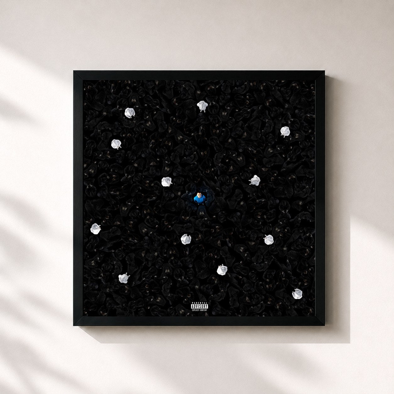 #noir Tableau carré de l'album Pálido Ponto Azul de KANT, cadre noir 32x32 cm