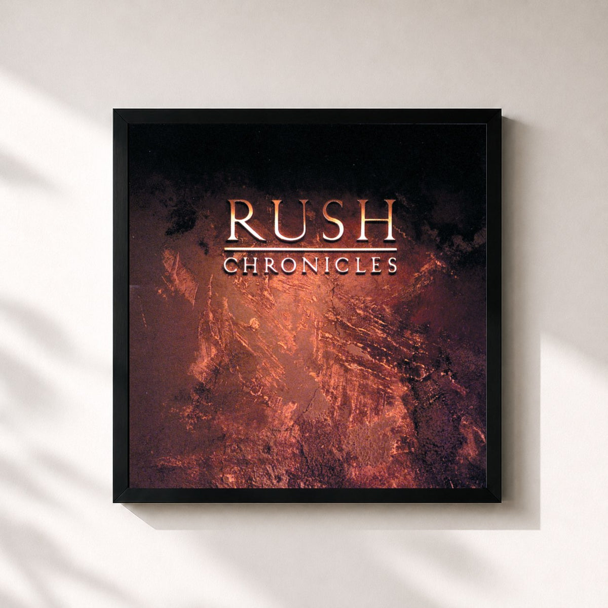 #noir Tableau carré de l'album Chronicles de Rush, cadre noir 32x32 cm