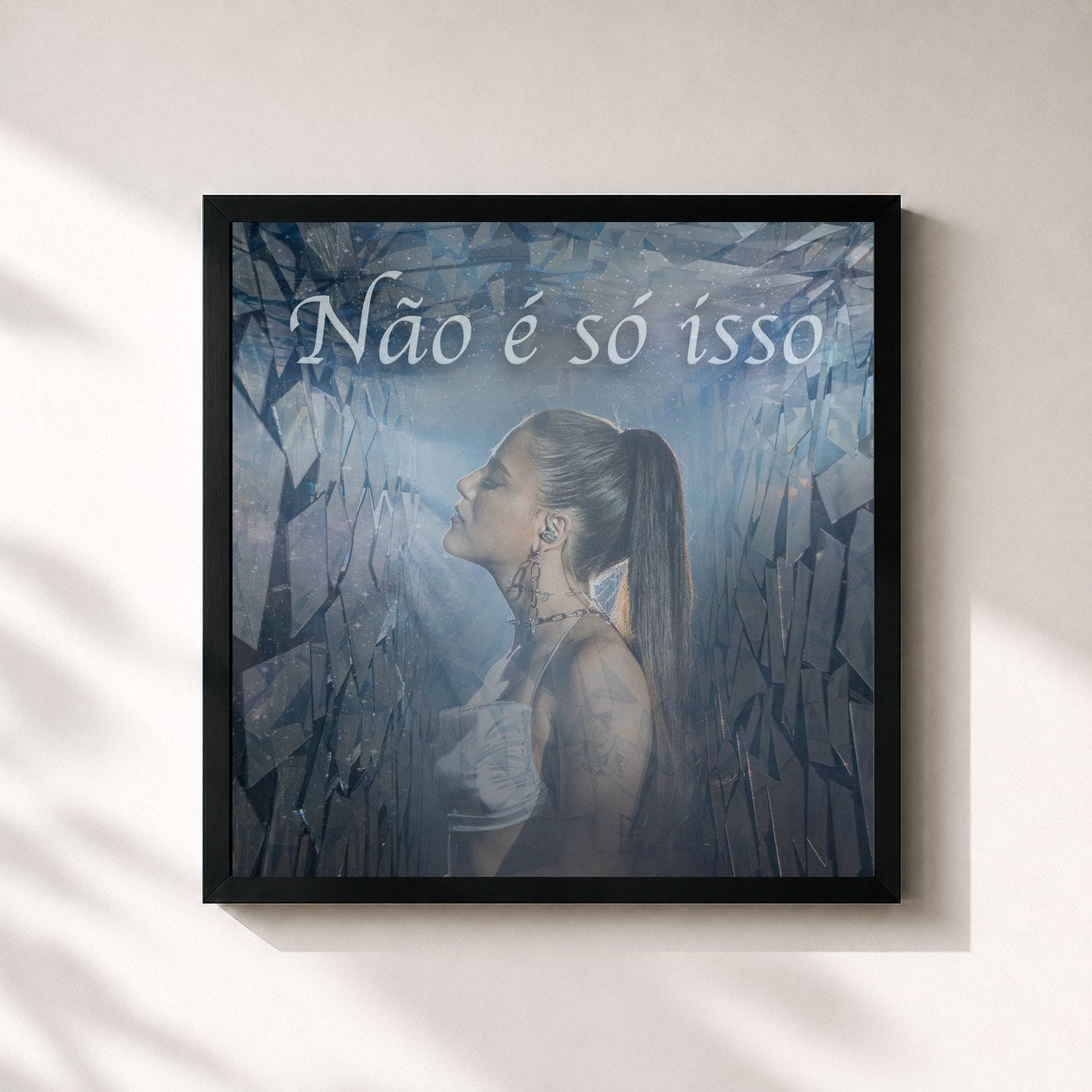 #noir Tableau carré de l'album Não é Só Isso de Cynthia Luz, cadre noir 32x32 cm