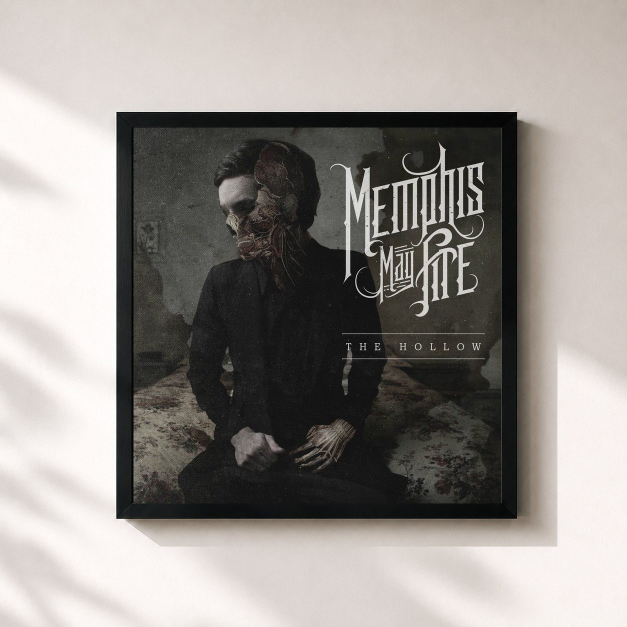 #noir Tableau carré de l'album The Hollow de Memphis May Fire, cadre noir 32x32 cm