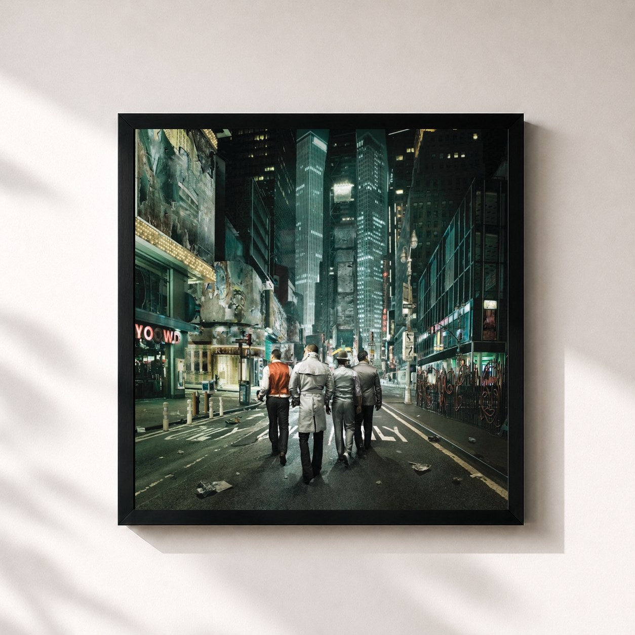 #noir Tableau carré de l'album The Last de Aventura, cadre noir 32x32 cm