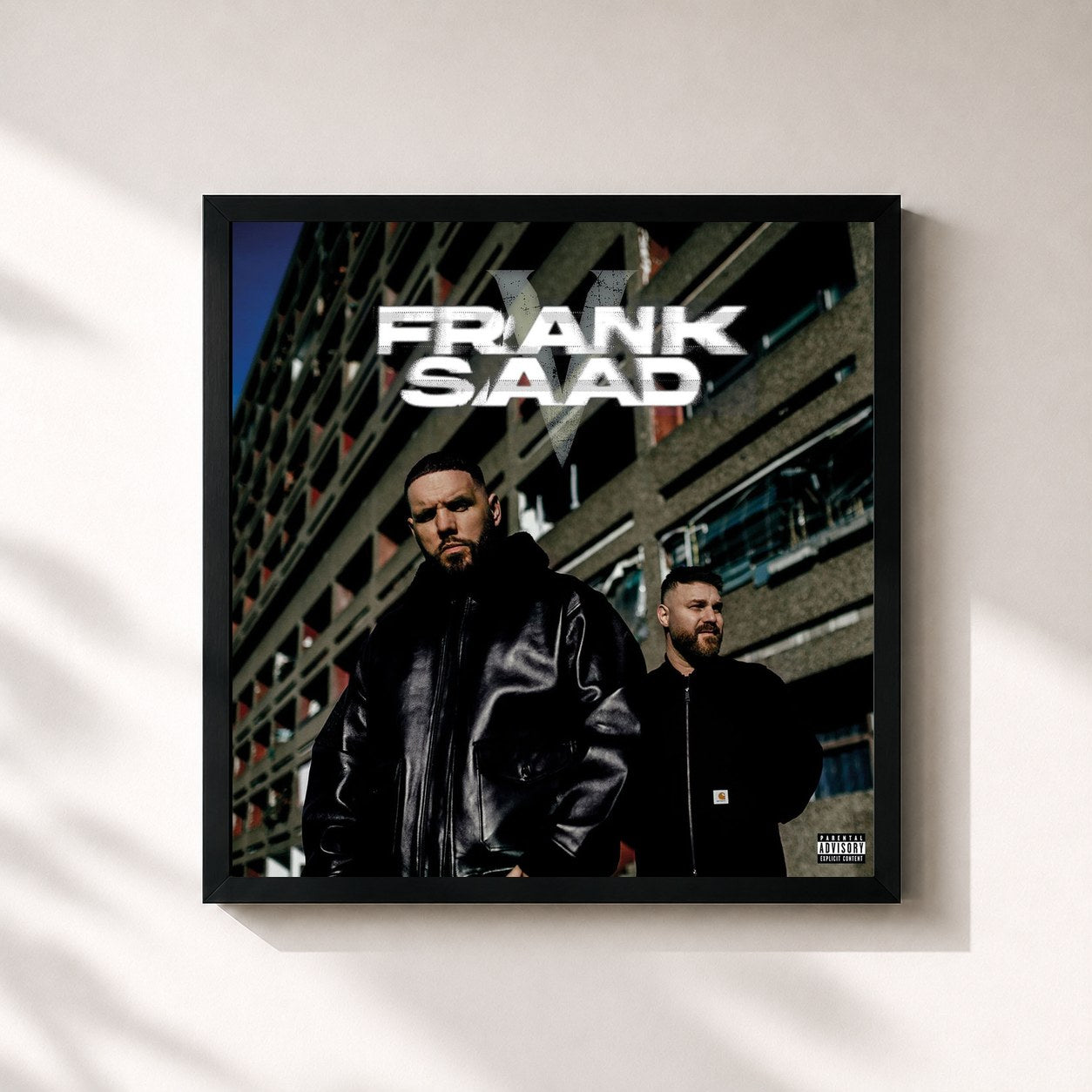 #noir Tableau carré de l'album 5 de Fler, cadre noir 32x32 cm