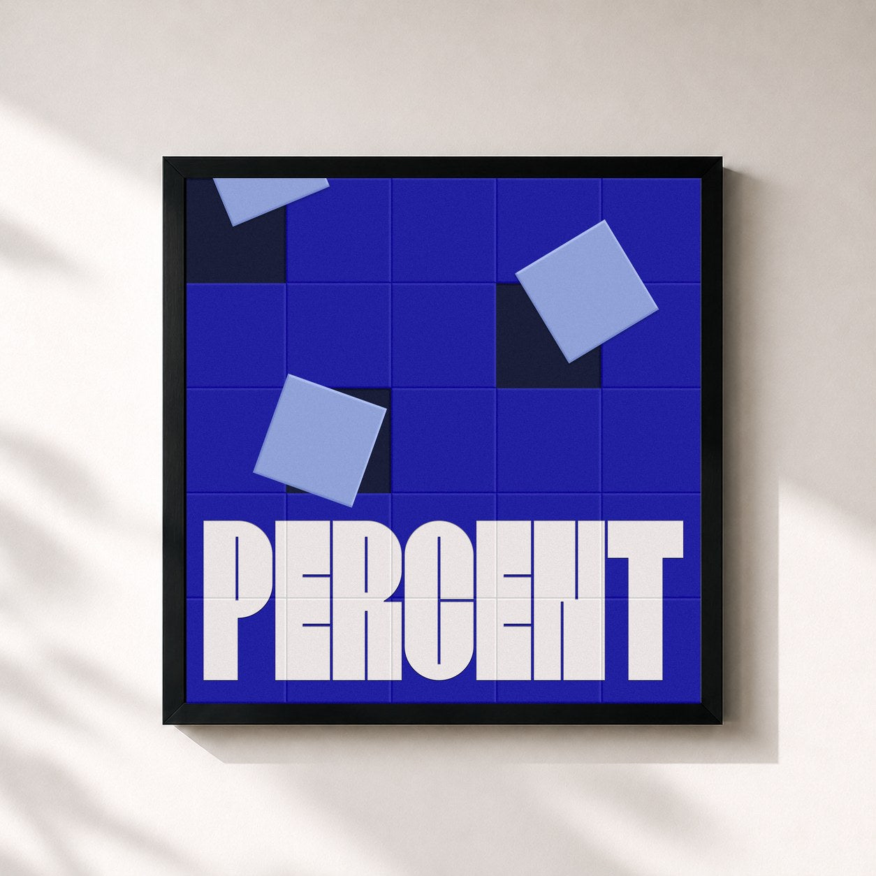 #noir Tableau carré de l'album PERCENT de ONEW, cadre noir 32x32 cm