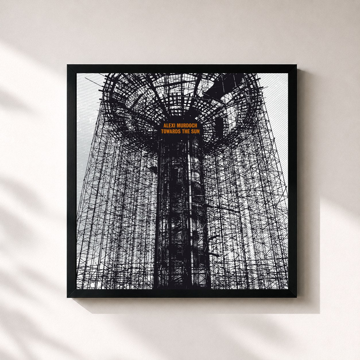 #noir Tableau carré de l'album Towards the Sun de Alexi Murdoch, cadre noir 32x32 cm
