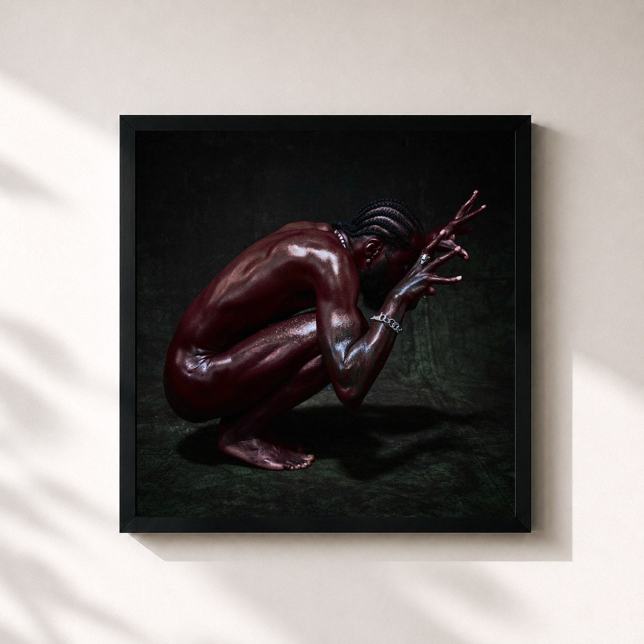 #noir Tableau carré de l'album ENOCH de GoldLink, cadre noir 32x32 cm