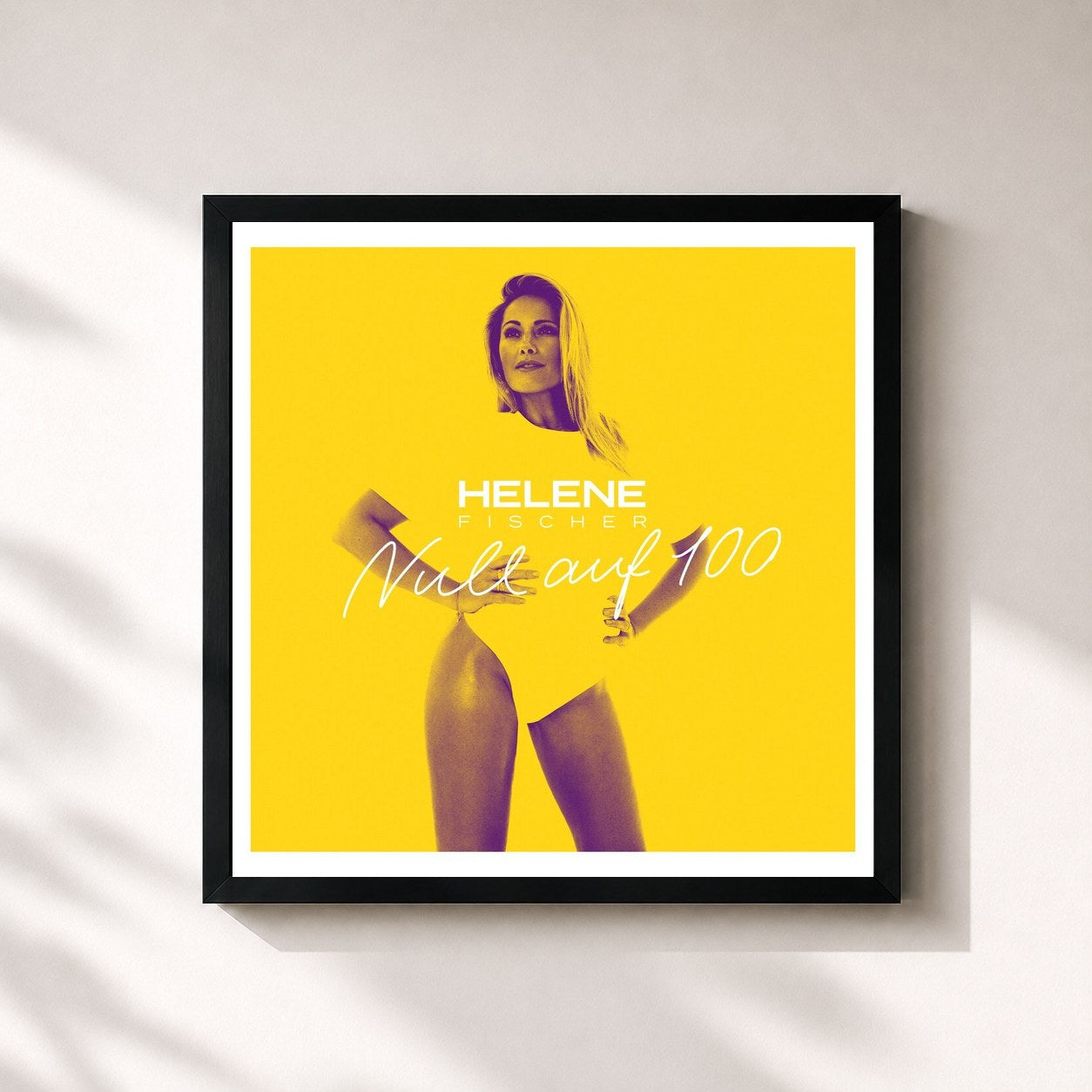 #noir Tableau carré de l'album Null auf 100 EP (The Mixes) de Helene Fischer, cadre noir 32x32 cm