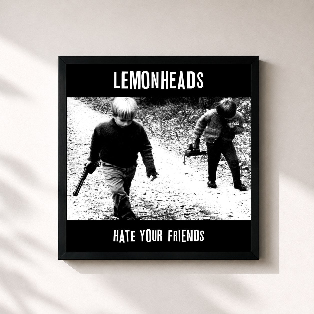 #noir Tableau carré de l'album Hate Your Friends (Deluxe) de The Lemonheads, cadre noir 32x32 cm