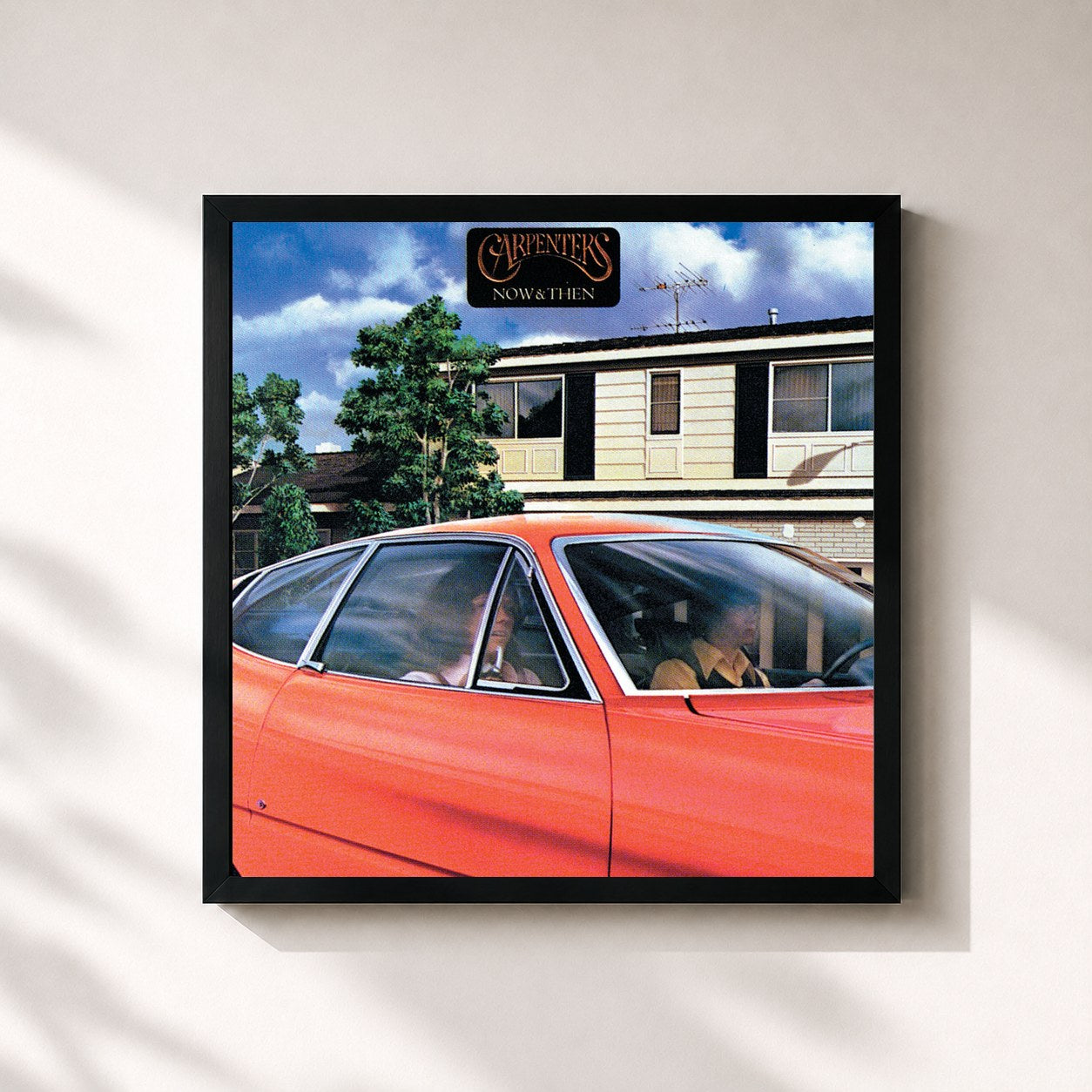 #noir Tableau carré de l'album Now & Then (Reissue) de Carpenters, cadre noir 32x32 cm