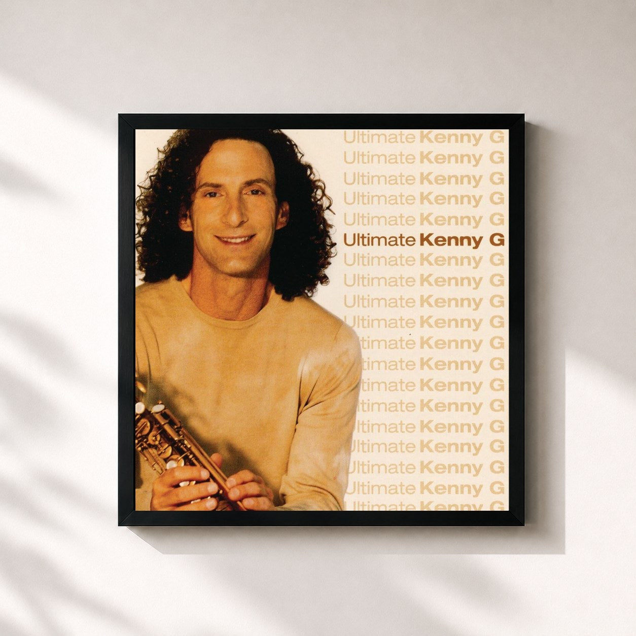 #noir Tableau carré de l'album Ultimate Kenny G de Kenny G, cadre noir 32x32 cm