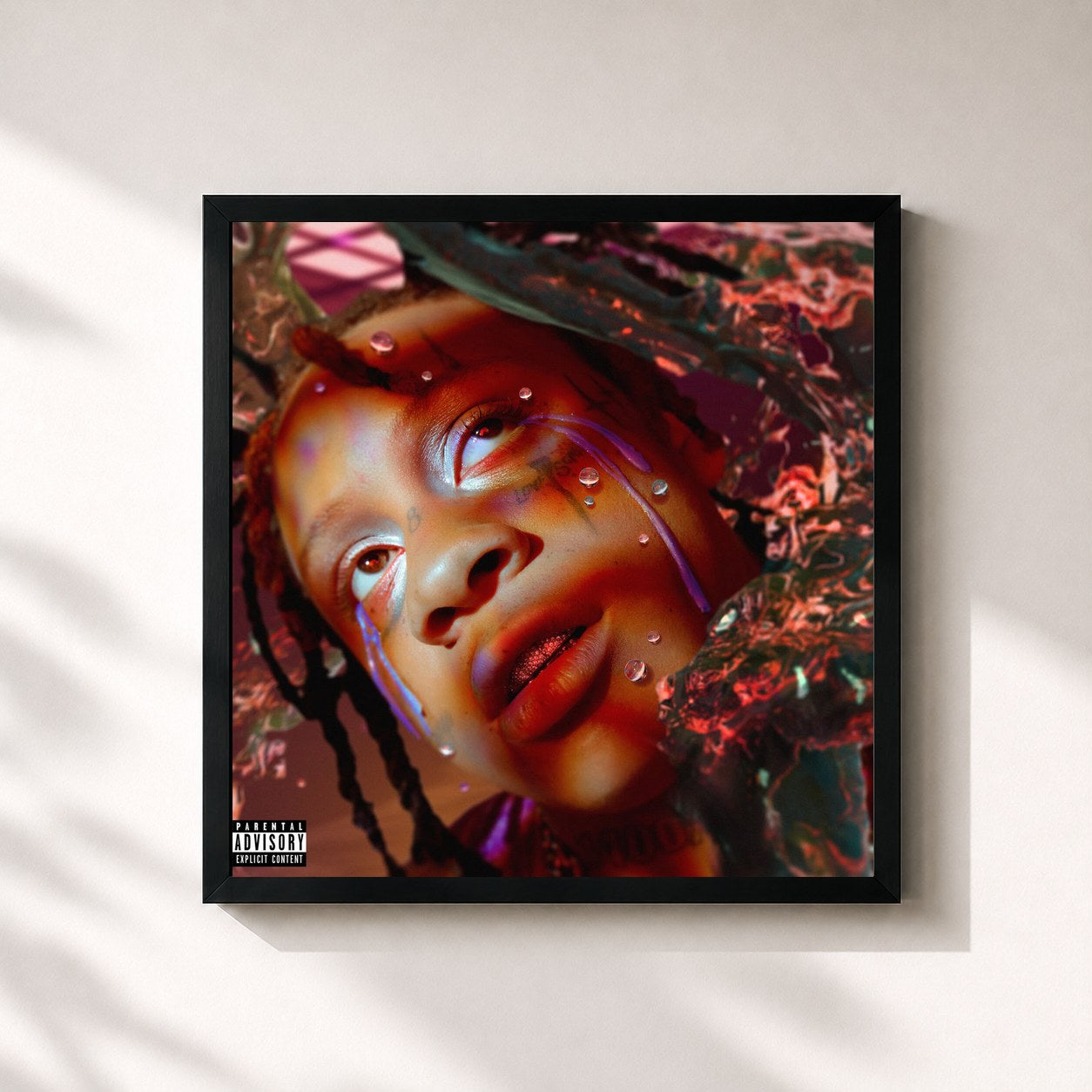 #noir Tableau carré de l'album A Love Letter To You 4 de Trippie Redd, cadre noir 32x32 cm