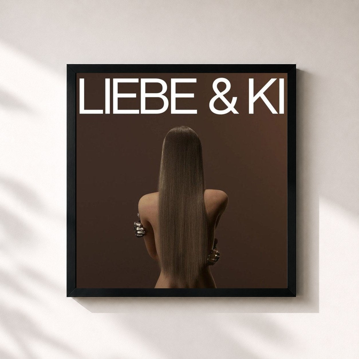 #noir Tableau carré de l'album LIEBE & KI de Chakuza, cadre noir 32x32 cm