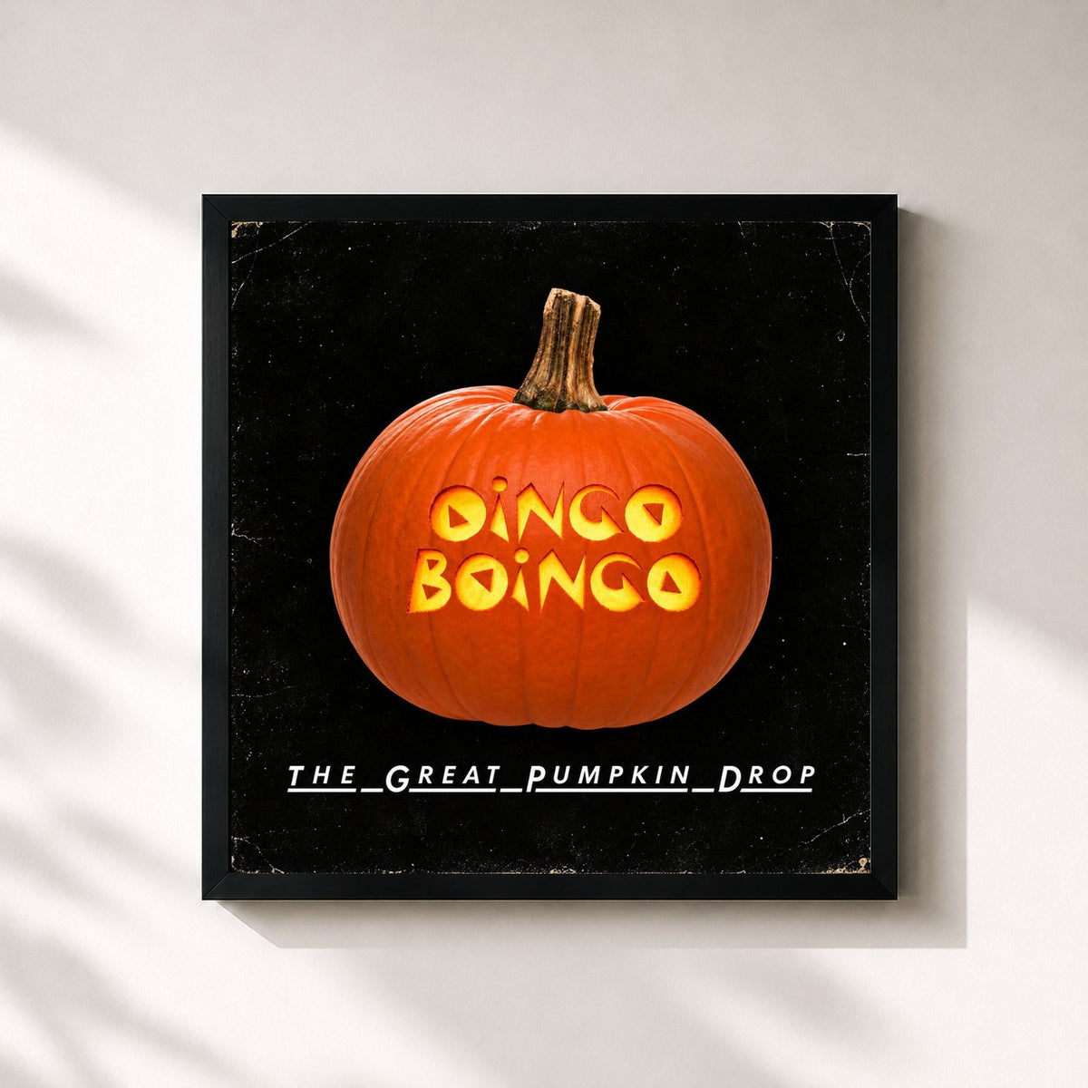 #noir Tableau carré de l'album Oingo Boingo: The Great Pumpkin Drop de Oingo Boingo, cadre noir 32x32 cm