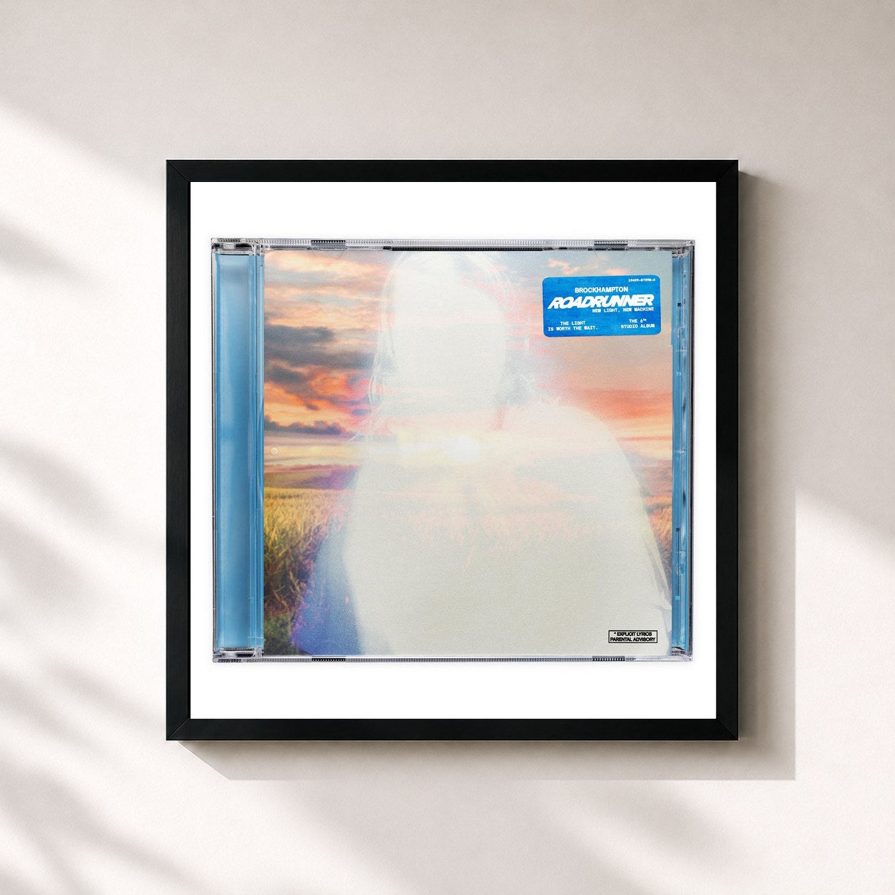 #noir Tableau carré de l'album ROADRUNNER: NEW LIGHT, NEW MACHINE de BROCKHAMPTON, cadre noir 32x32 cm