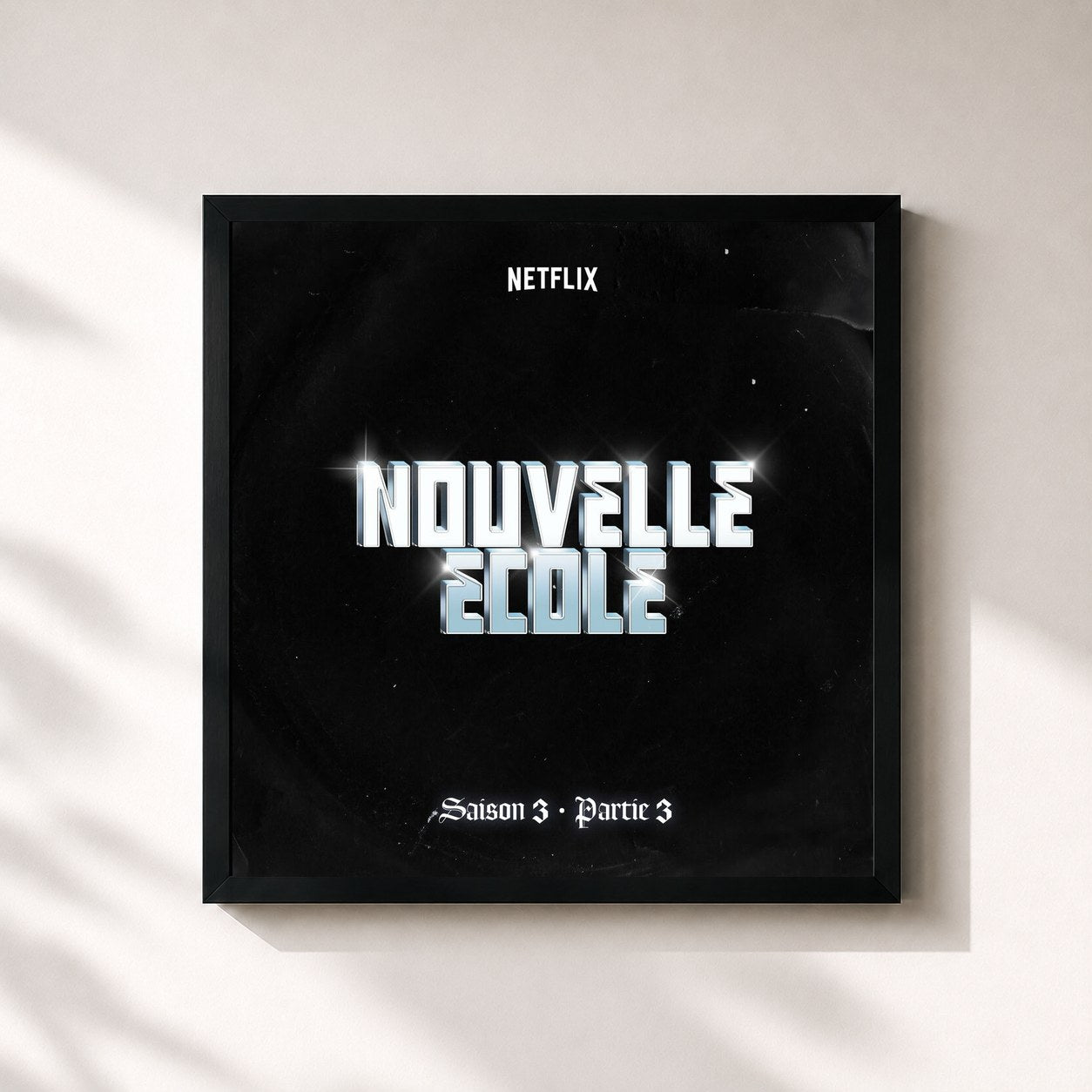 #noir Tableau carré de l'album Nouvelle École | Saison 3 | Partie 3 (Série Netflix) de Nouvelle Ecole, cadre noir 32x32 cm