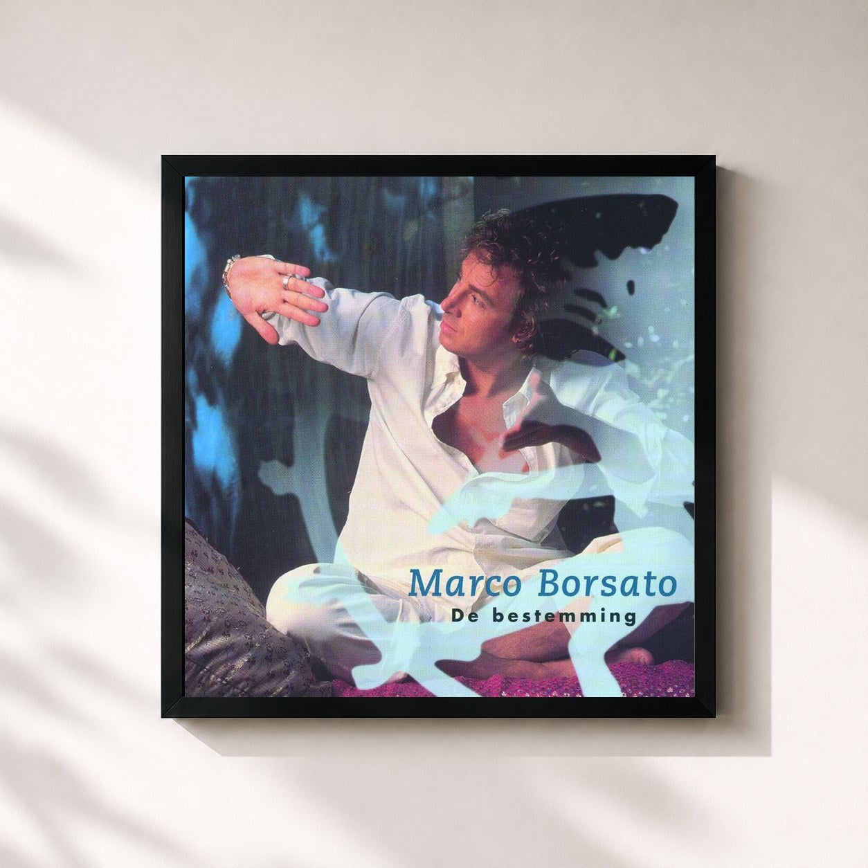 #noir Tableau carré de l'album De Bestemming de Marco Borsato, cadre noir 32x32 cm