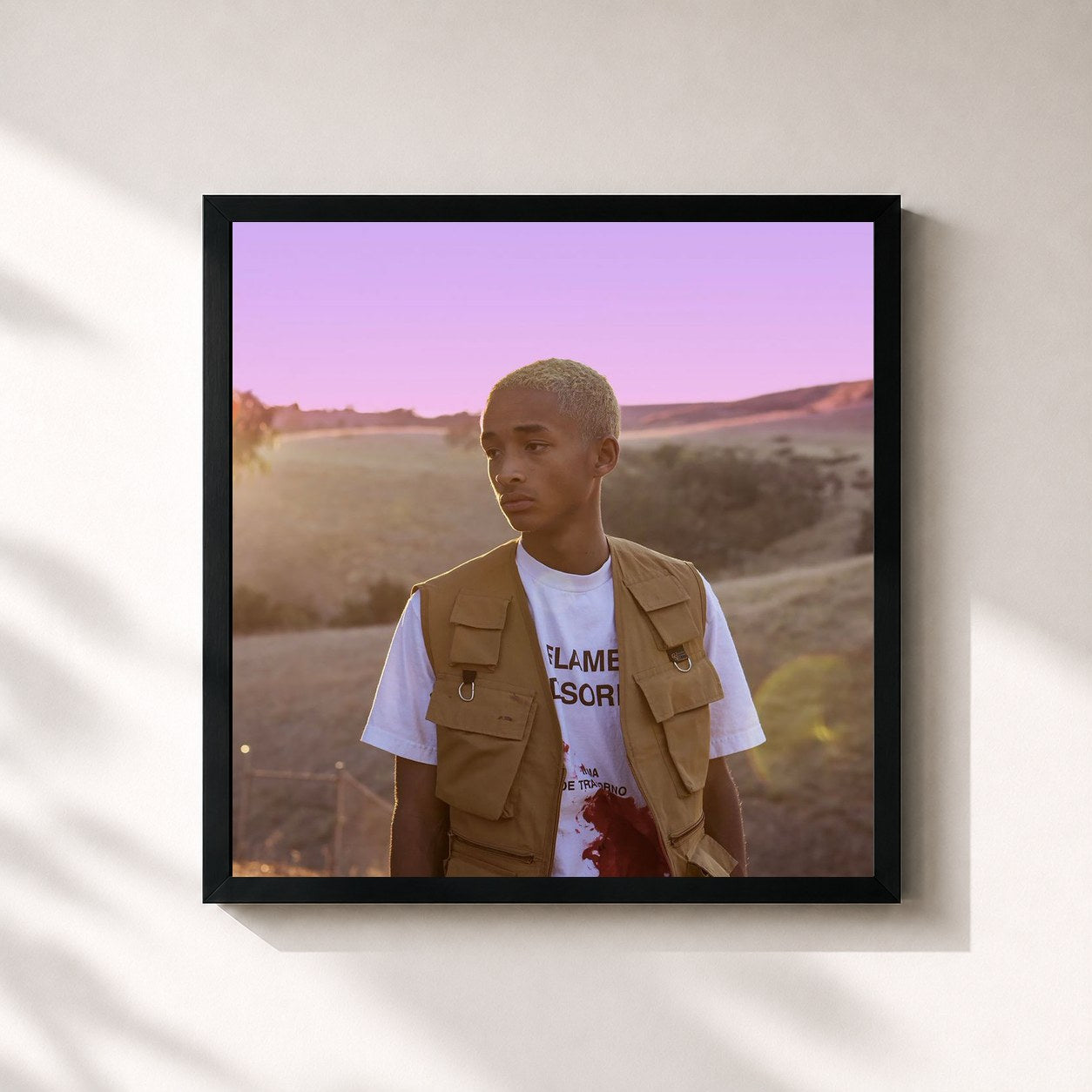#noir Tableau carré de l'album The Sunset Tapes: A Cool Tape Story de Jaden, cadre noir 32x32 cm