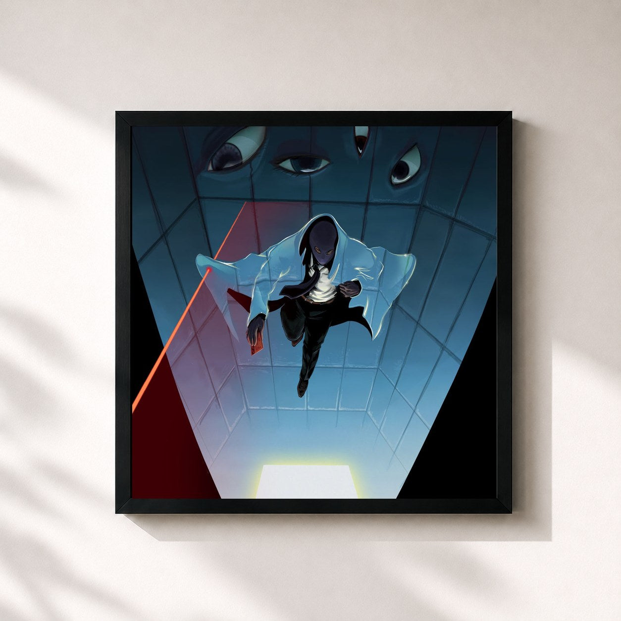 #noir Tableau carré de l'album Master Spy (Original Soundtrack) de RAC, cadre noir 32x32 cm