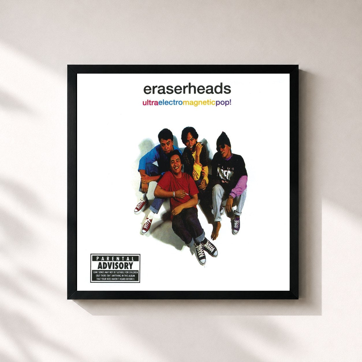 #noir Tableau carré de l'album Ultraelectromagneticpop! de Eraserheads, cadre noir 32x32 cm