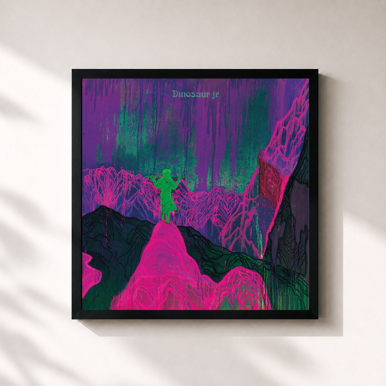 #noir Tableau carré de l'album Give a Glimpse of What Yer Not de Dinosaur Jr., cadre noir 32x32 cm
