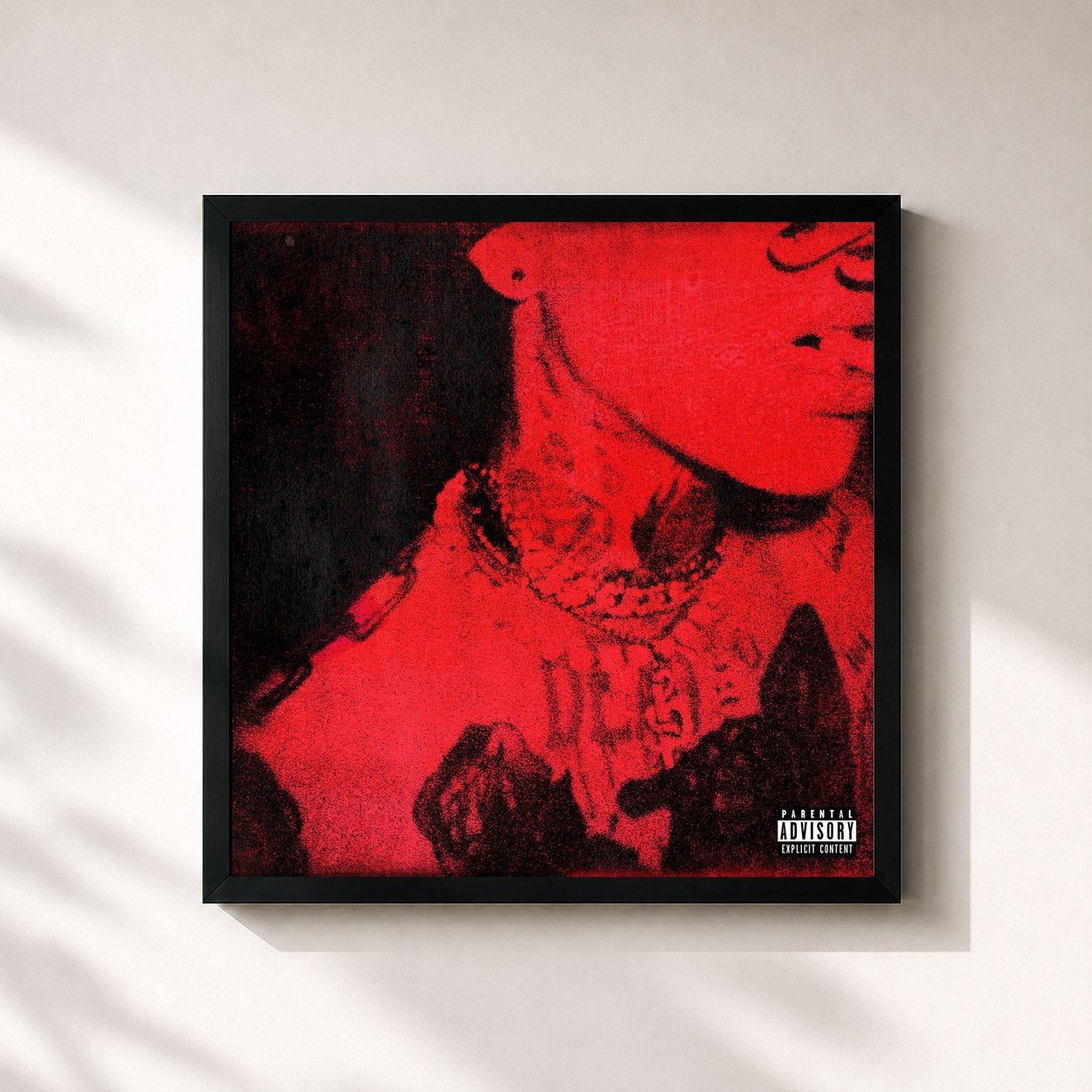 #noir Tableau carré de l'album ANONYMOUS de blackbear, cadre noir 32x32 cm