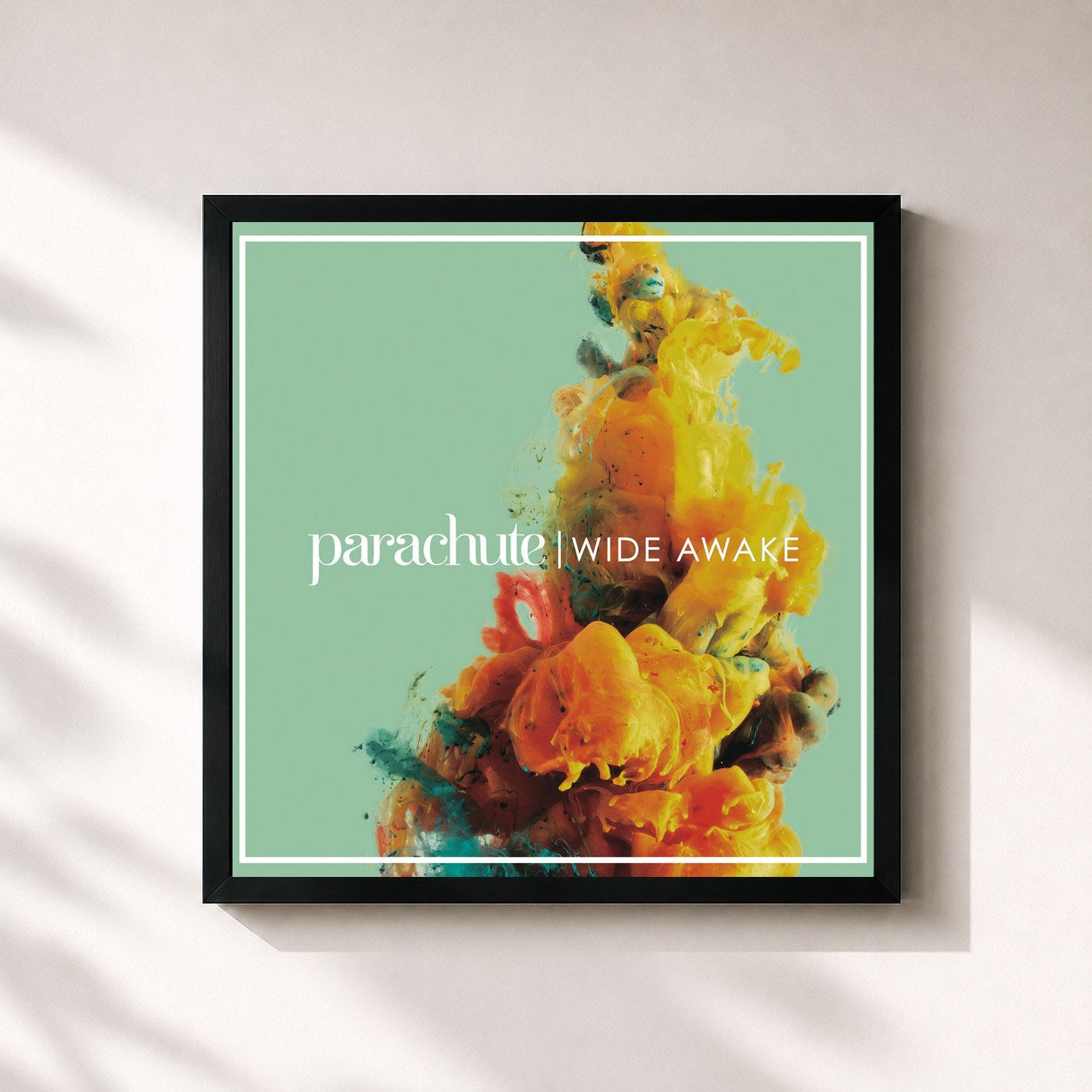 #noir Tableau carré de l'album Wide Awake de Parachute, cadre noir 32x32 cm