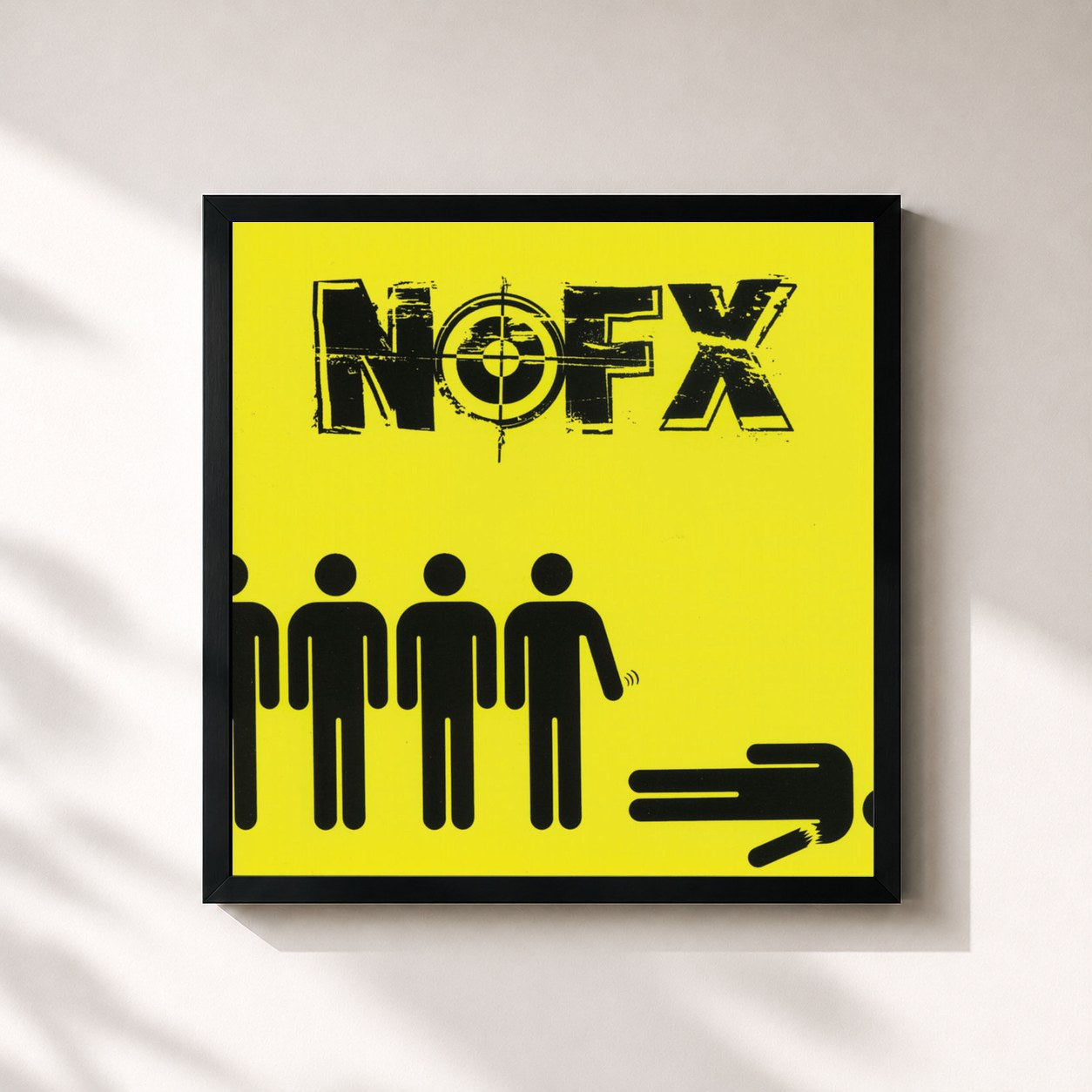 #noir Tableau carré de l'album Wolves in Wolves' Clothing de NOFX, cadre noir 32x32 cm